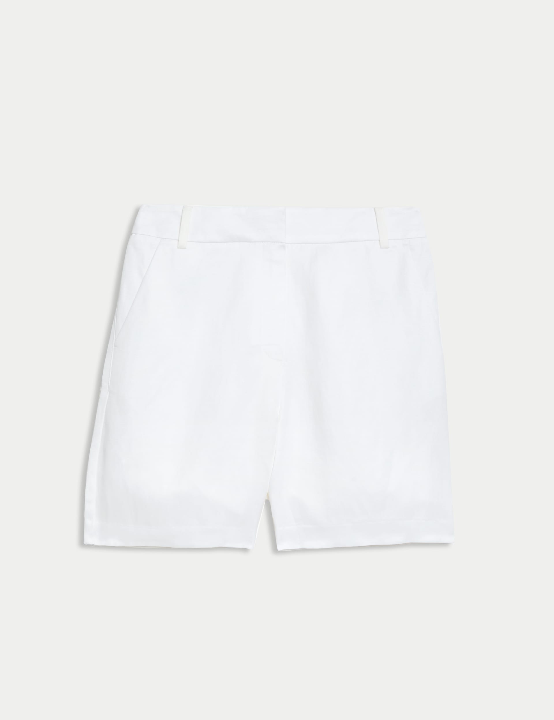 Linen Blend High Waisted Shorts