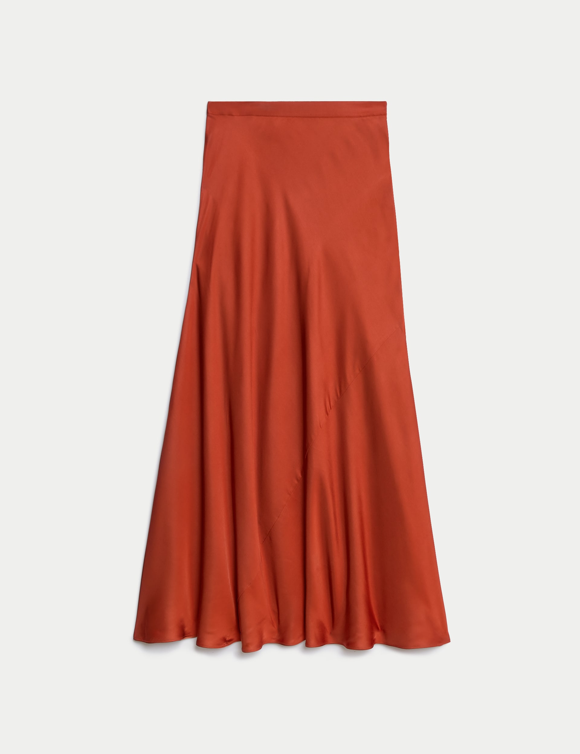 Satin Maxi Asymmetric Slip Skirt