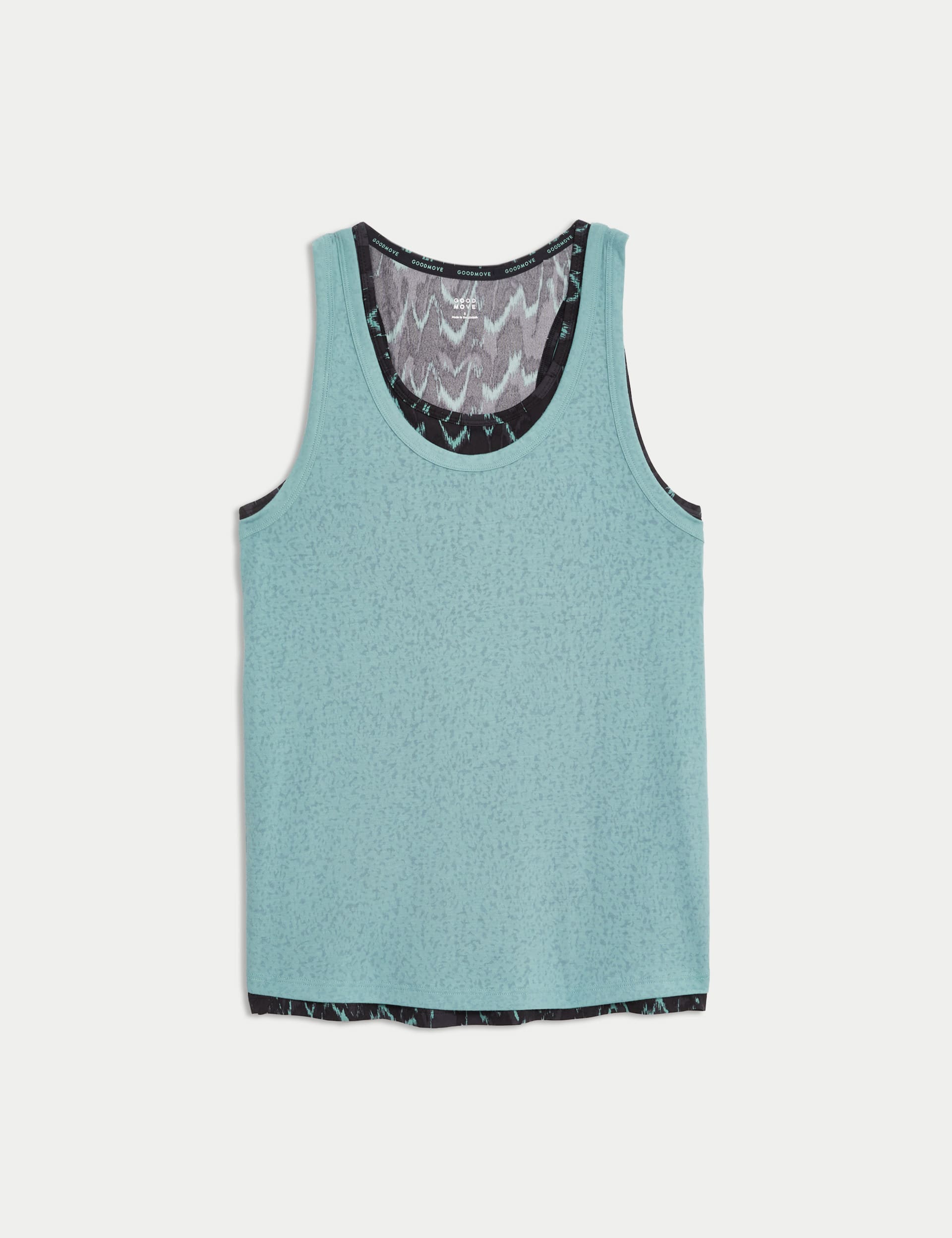 Printed Double Layer Relaxed Yoga Vest Top