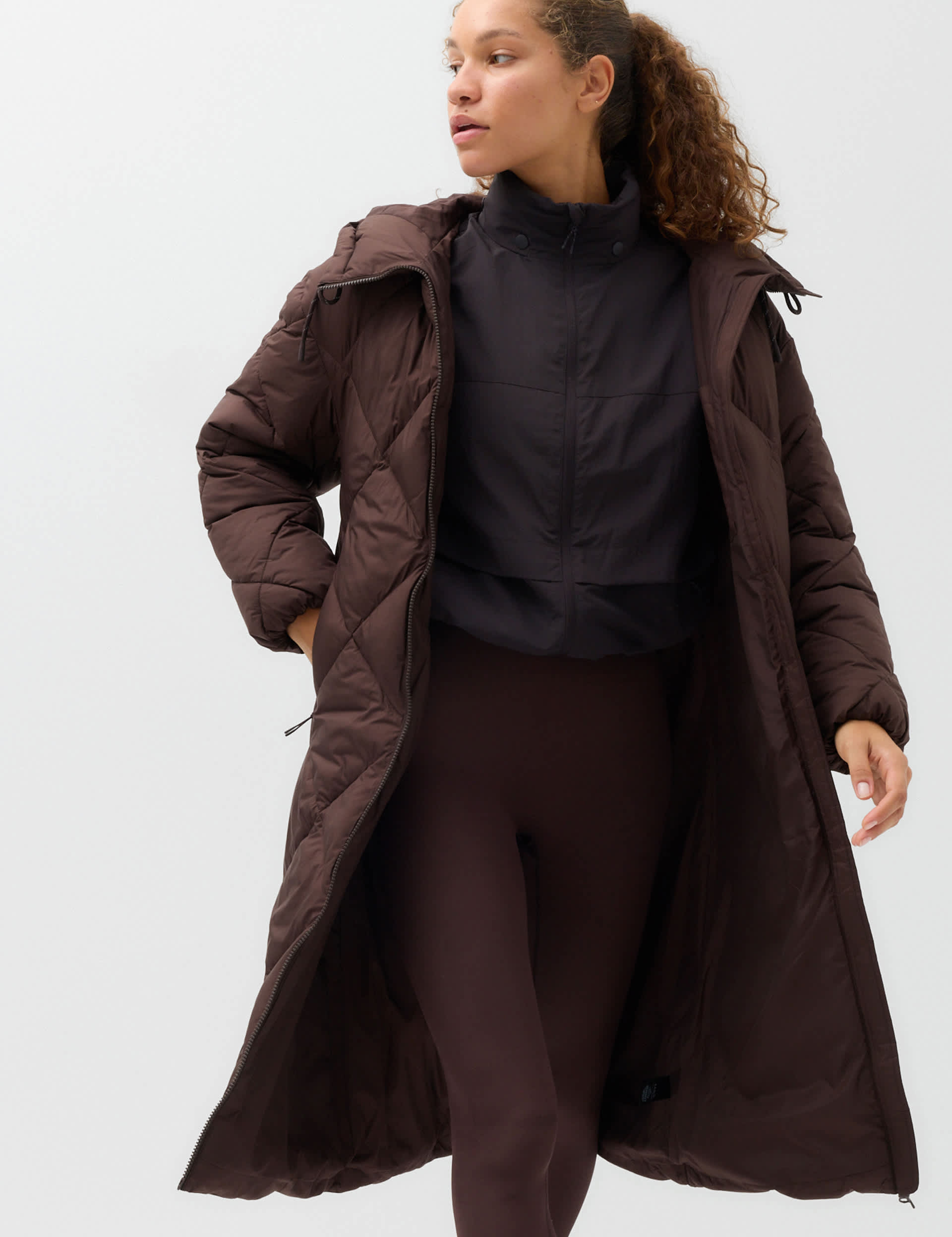 M&S Goodmove Stormwear Hooded Longline Puffer Coat