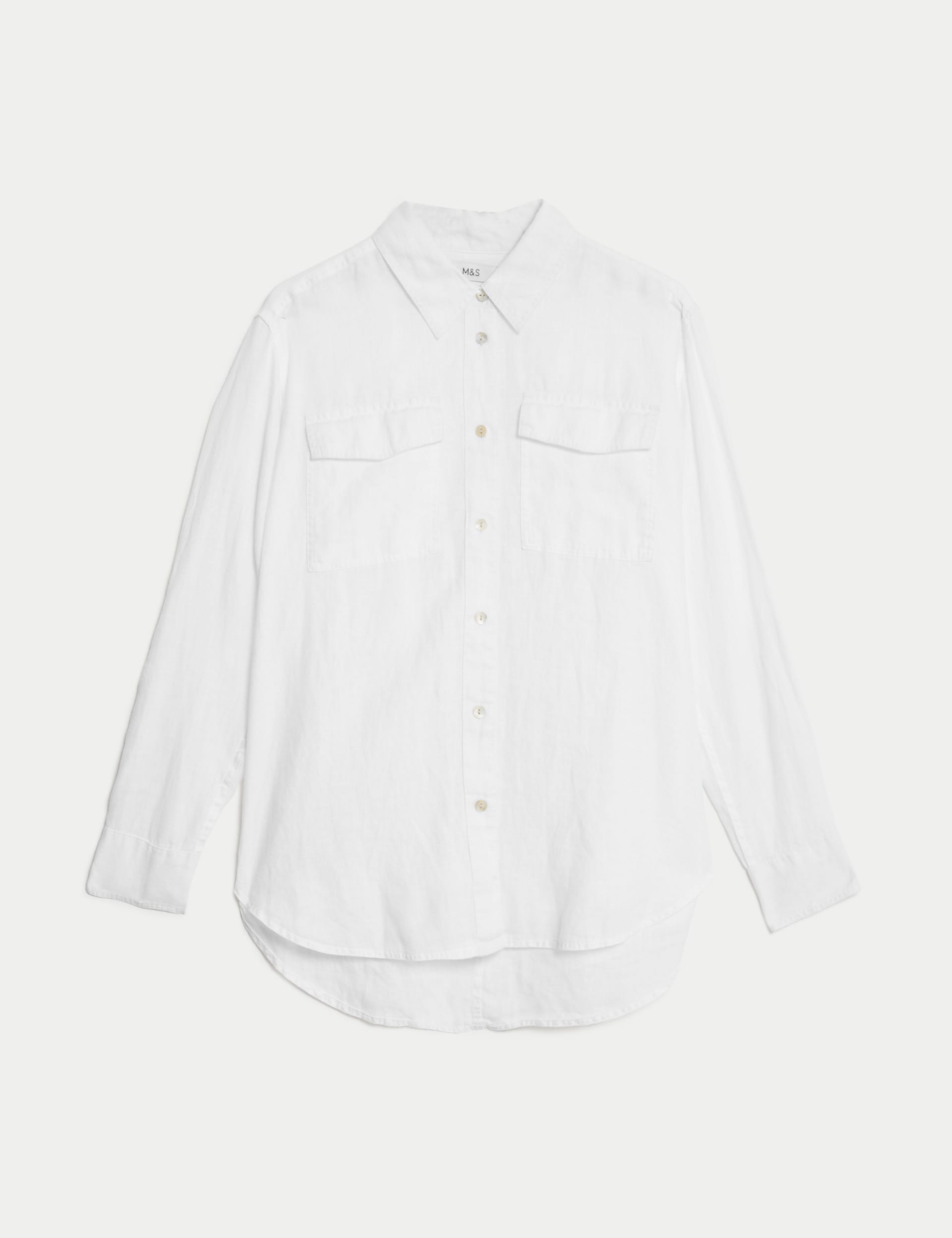 Pure Linen Relaxed Utility Shirt