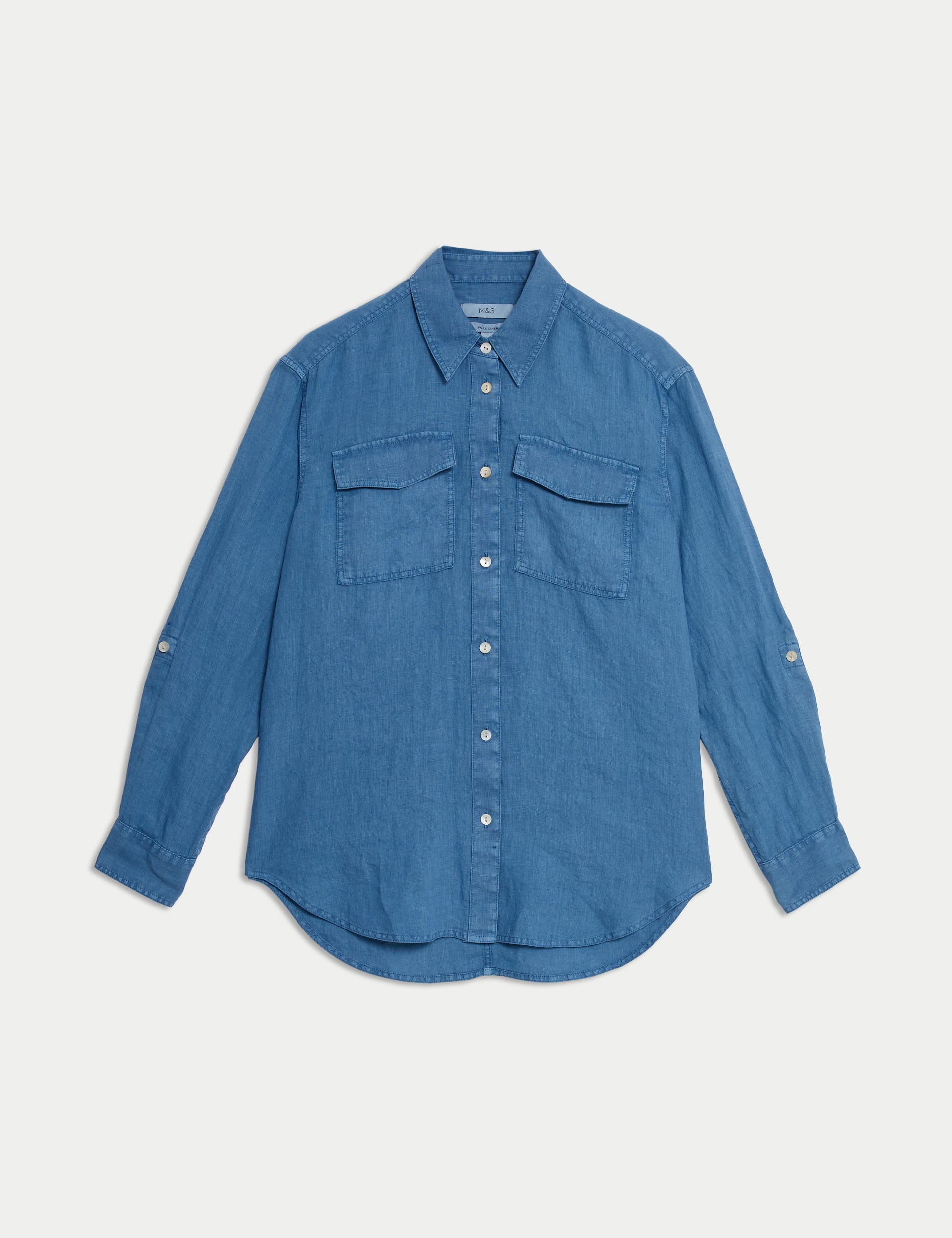 Pure Linen Relaxed Utility Shirt