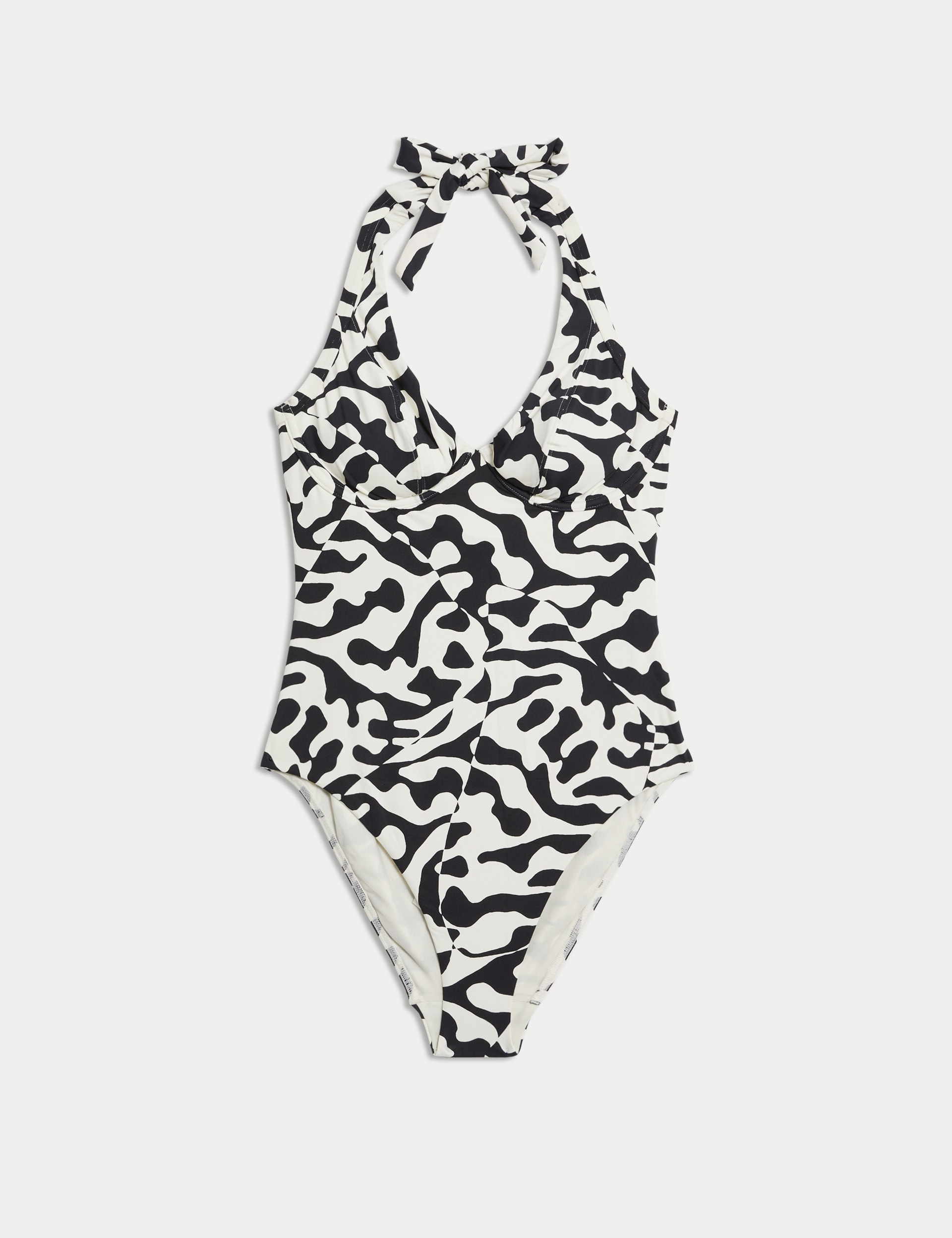 Tummy Control Printed Wired Plunge Swimsuit D-GG