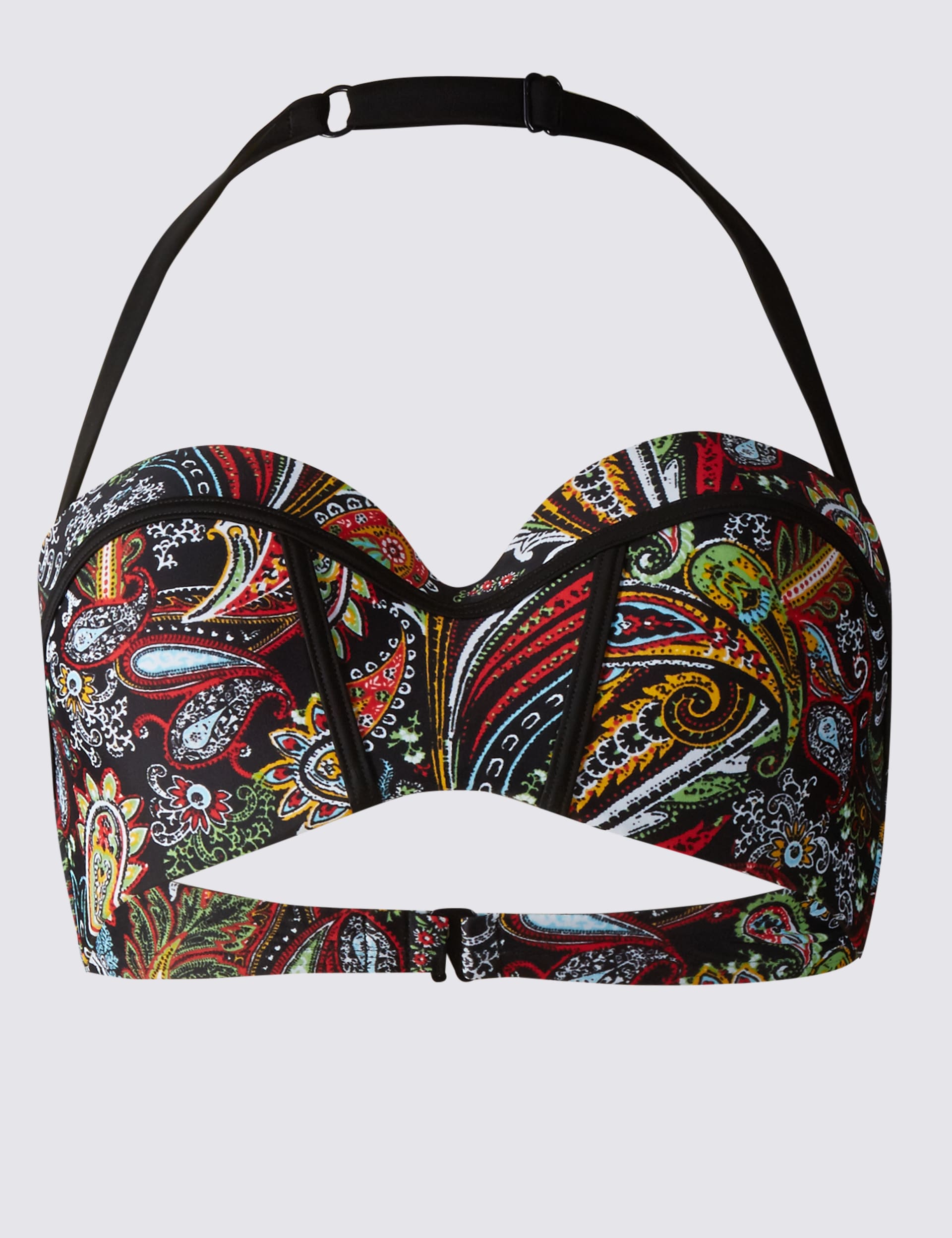 Paisley Print Underwired Bandeau Bikini Top Image 2 of 5