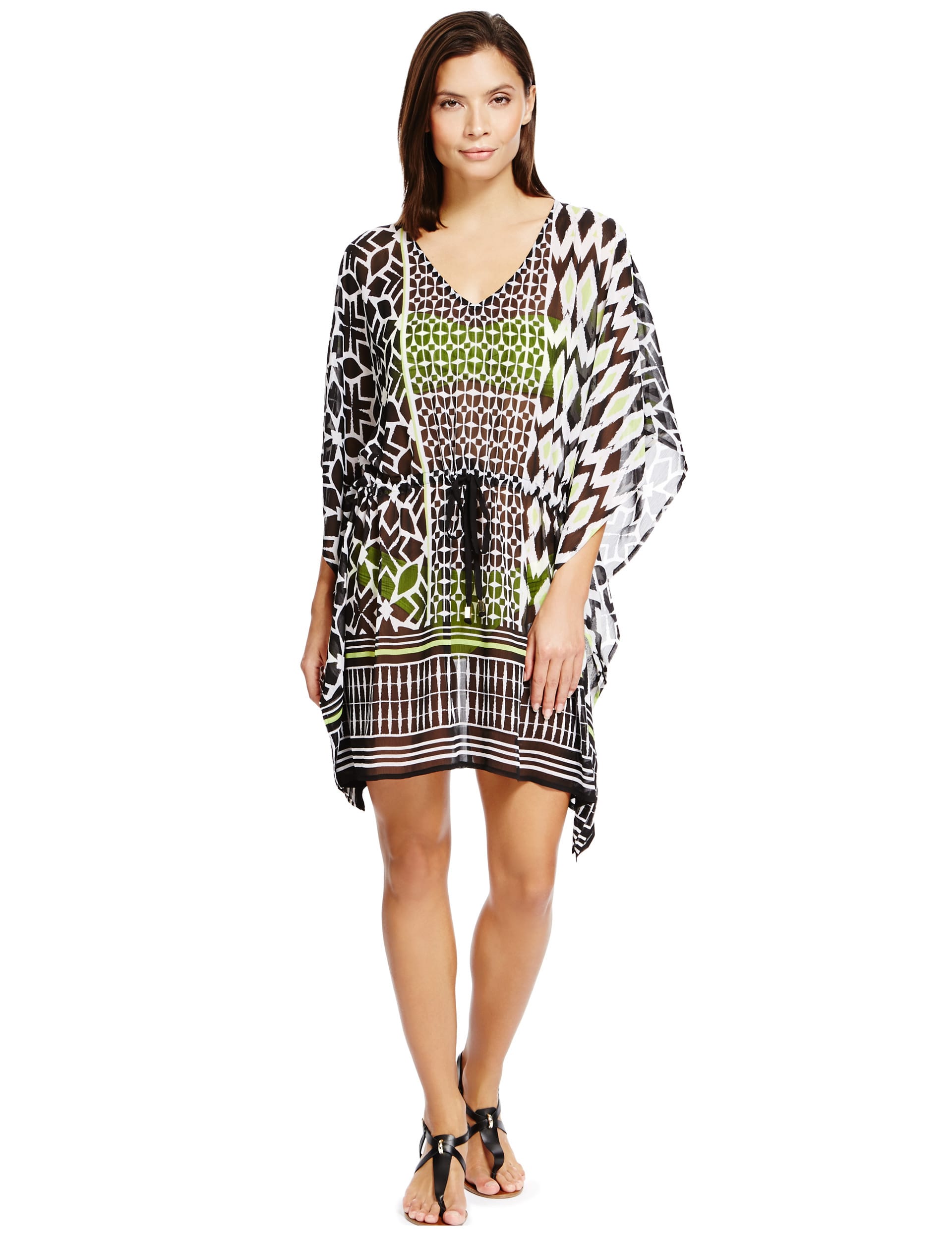 V-Neck Tribal Print Kaftan Image 2 of 4