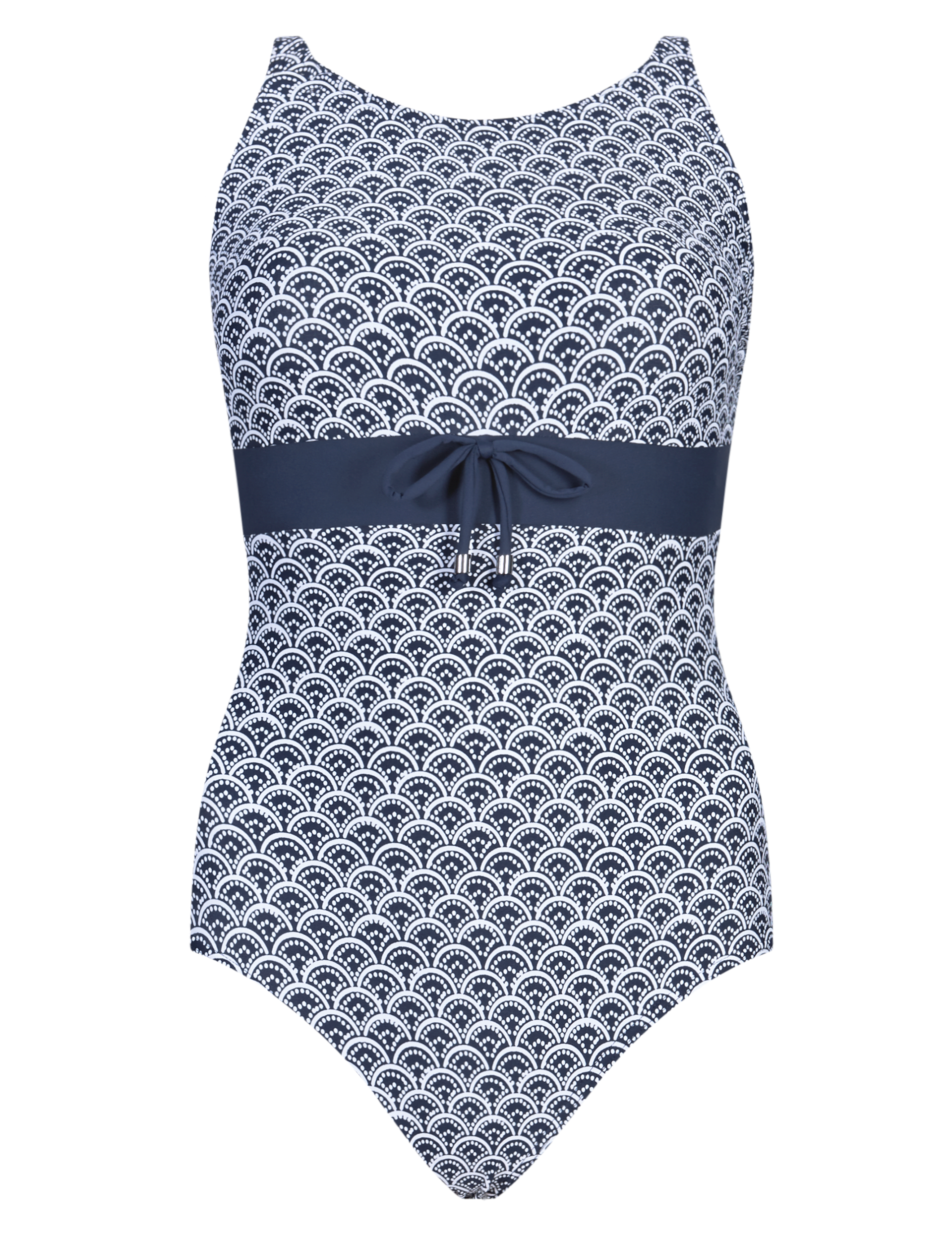 Post Surgery Secret Slimming™ Spotted Scallop Print Swimsuit Image 2 of 3