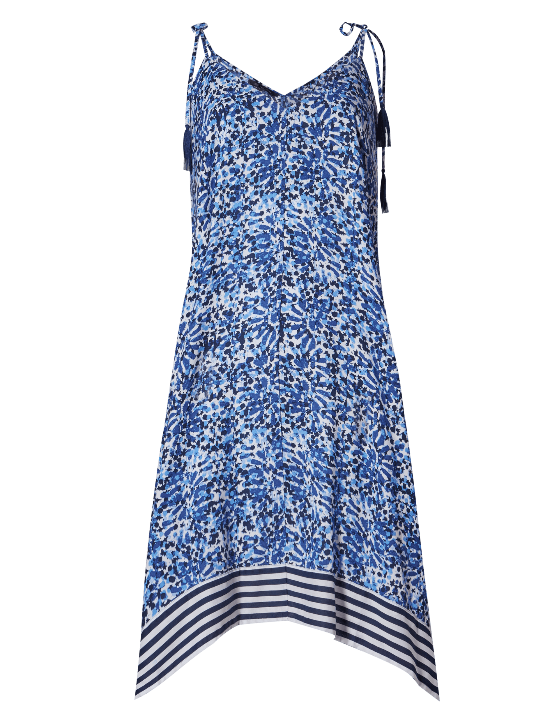 Tip Star Print Oversized Handkerchief Hem Dress Image 2 of 4