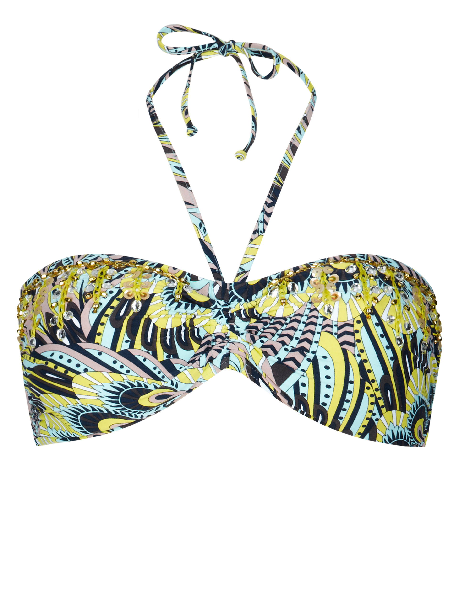 Peacock Print Bikini Top Image 2 of 5