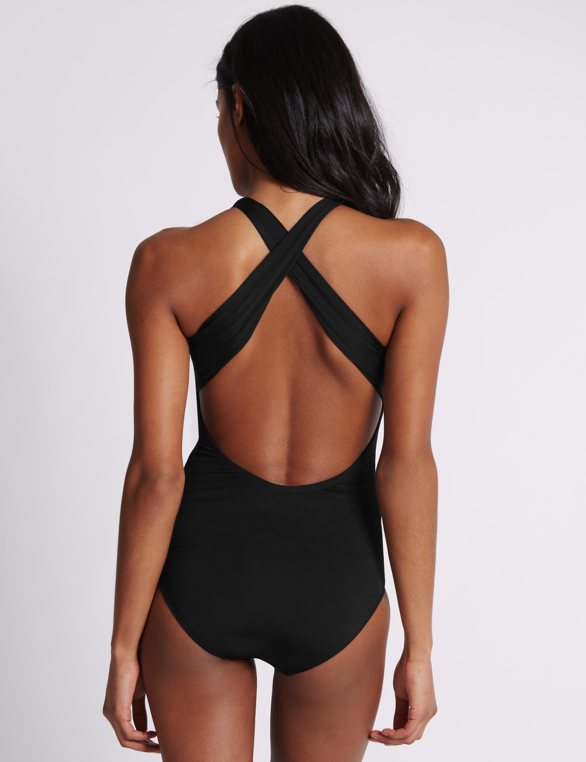Fashion Street Secret Slimming™ High Neck Mesh Swimsuit Image 2 of 4