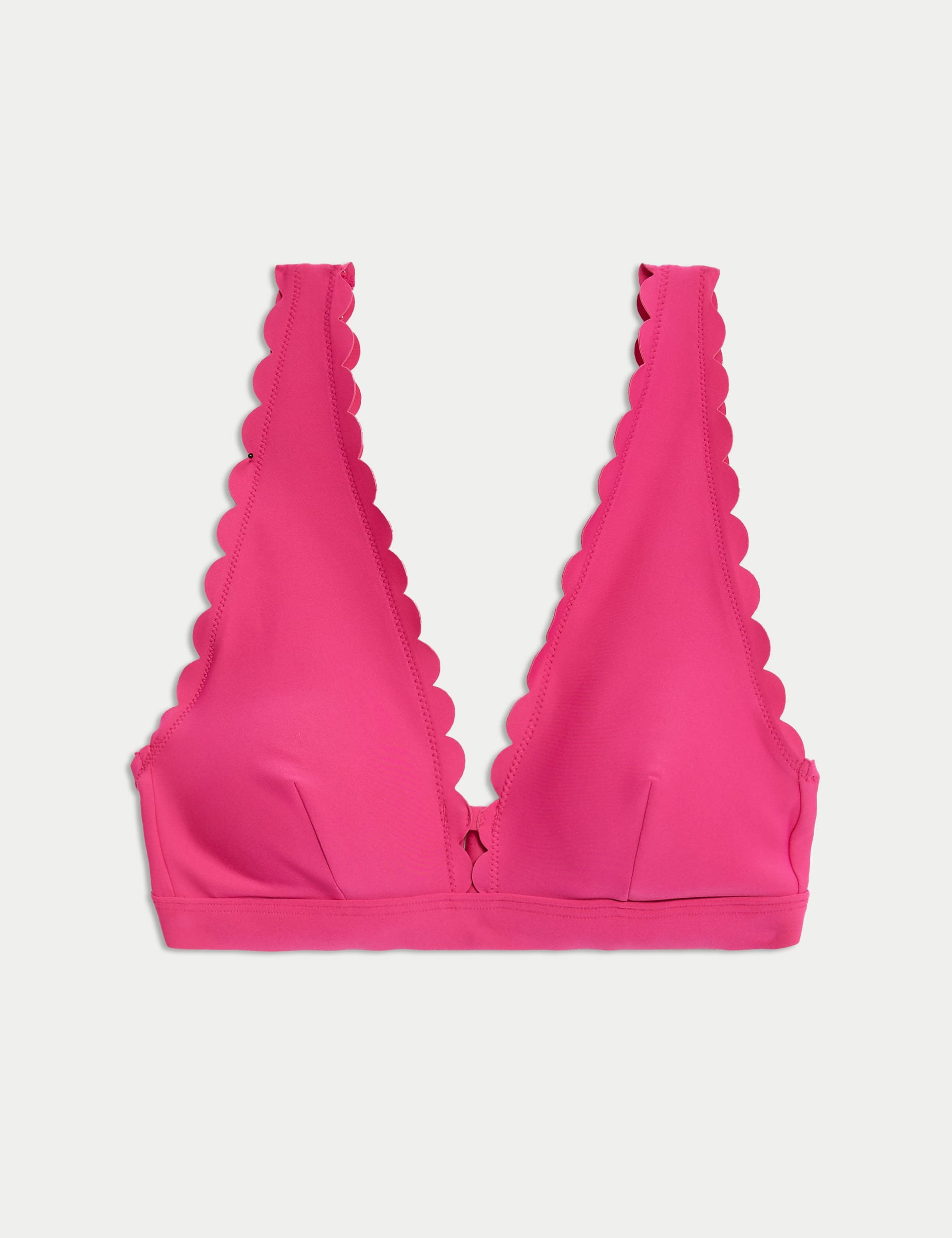 Neoprene Padded Scallop Plunge Bikini Top