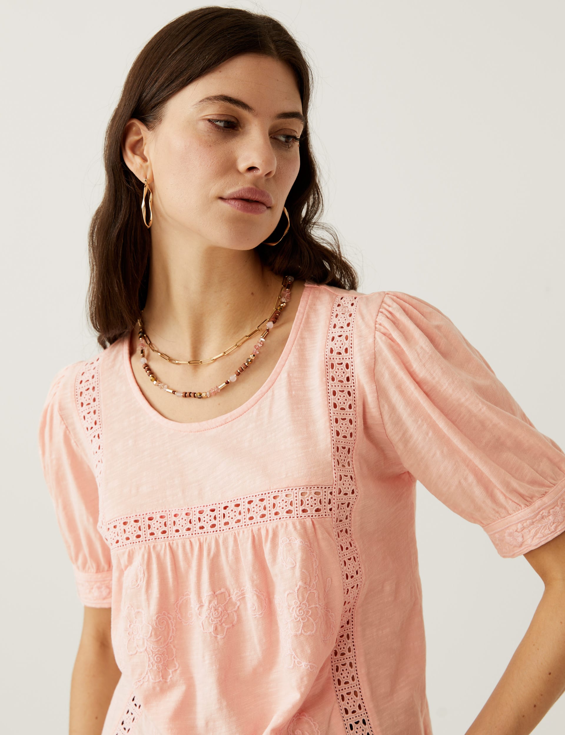 Love Song Embroidered Puff Sleeve Top main image 1