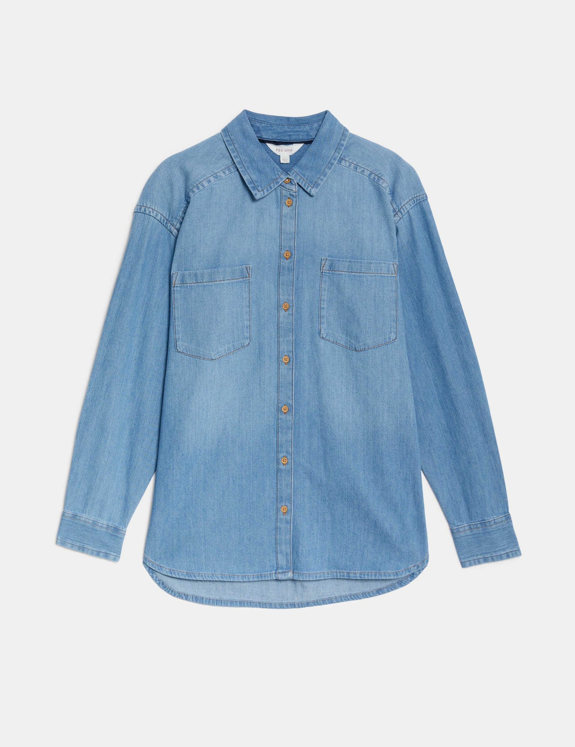 Denim Collared Relaxed Shirt