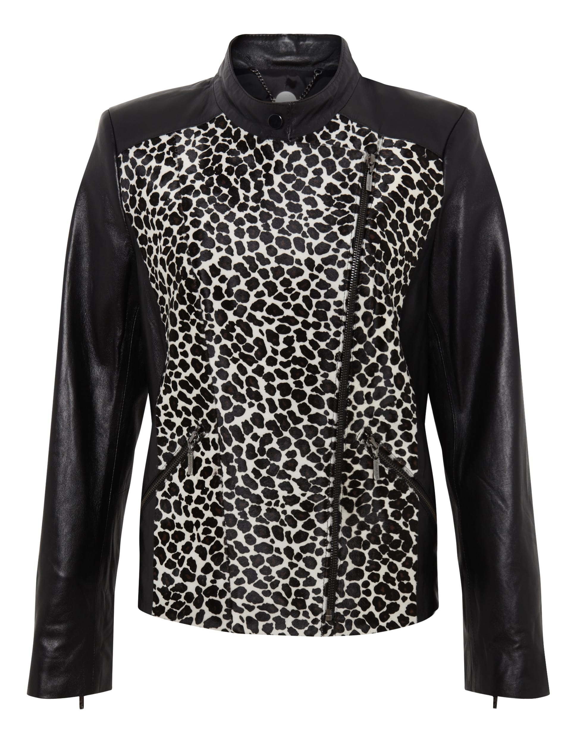 Calf Skin Leather Animal Print Jacket Image 2 of 10