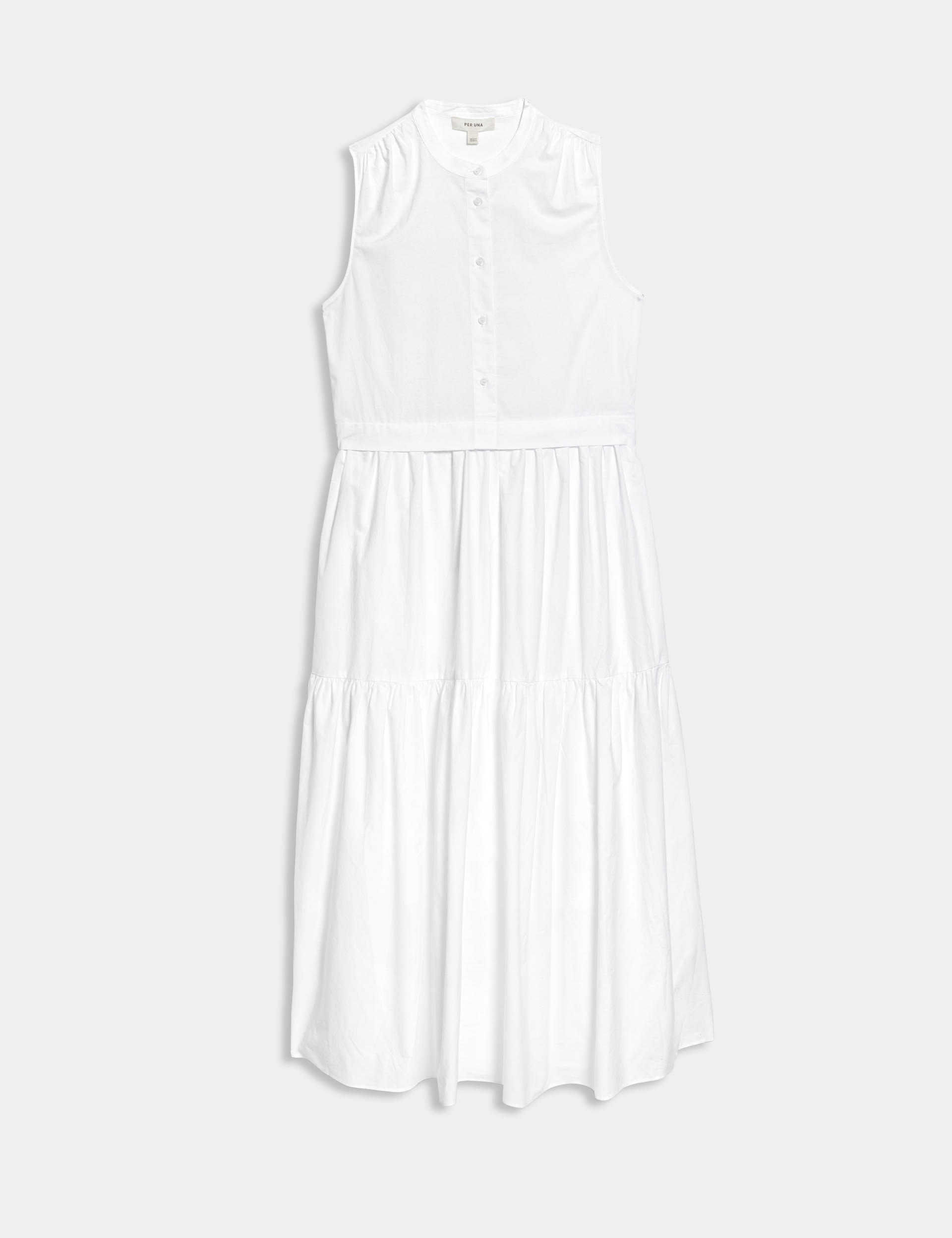 Pure Cotton Midaxi Tiered Shirt Dress