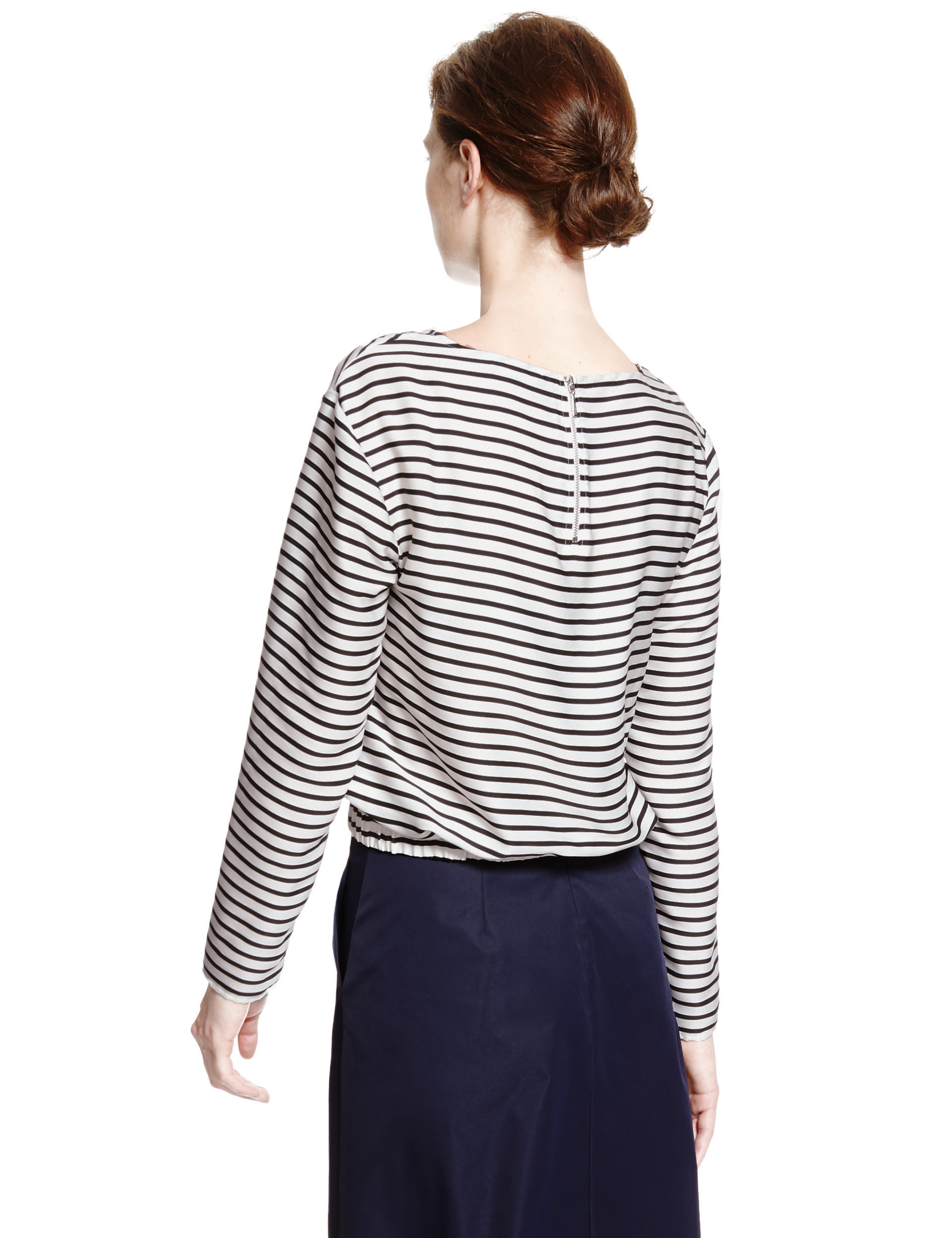 Long Sleeve Striped Blouse Image 2 of 4