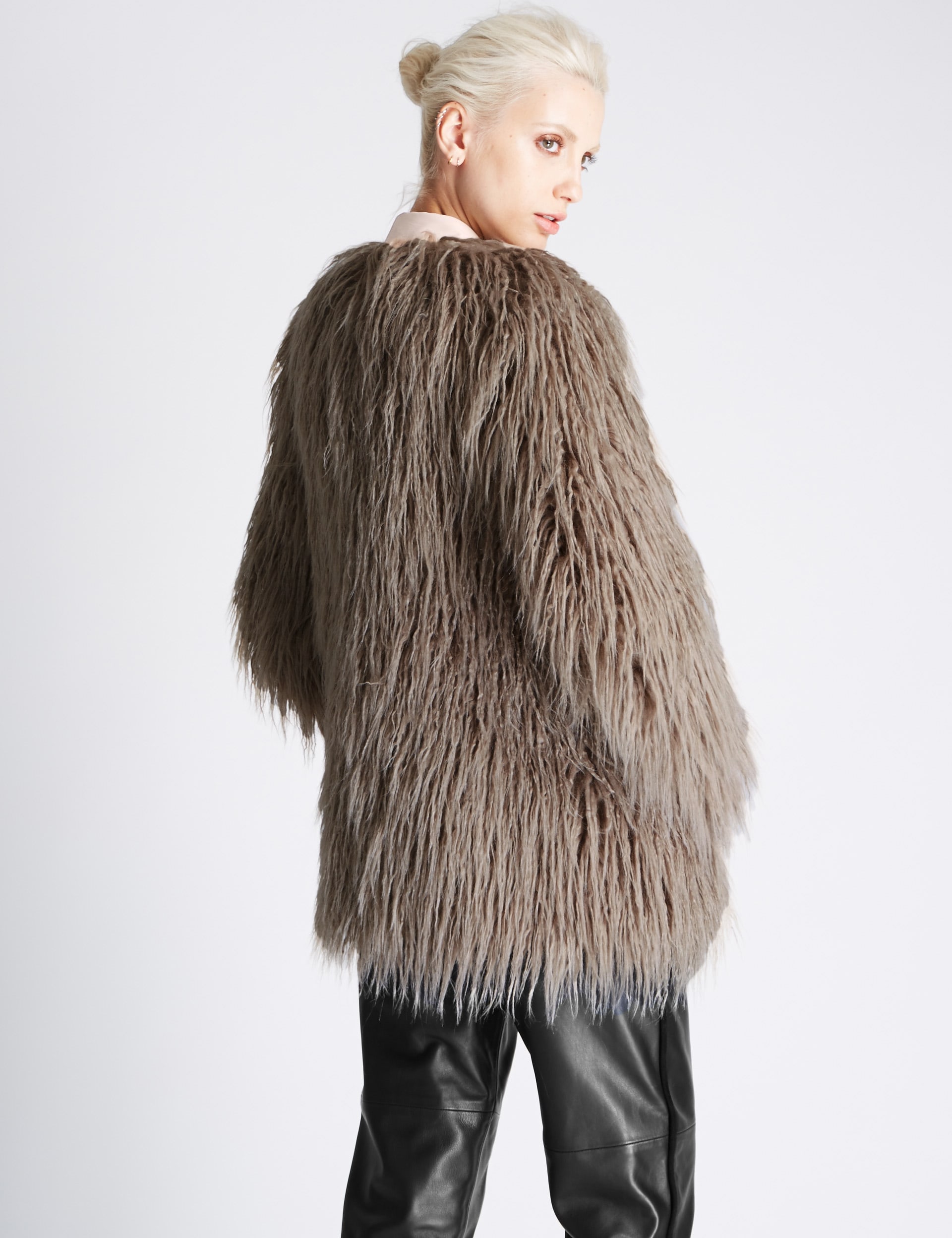 Fluffy Faux Fur Coat Image 2 of 4