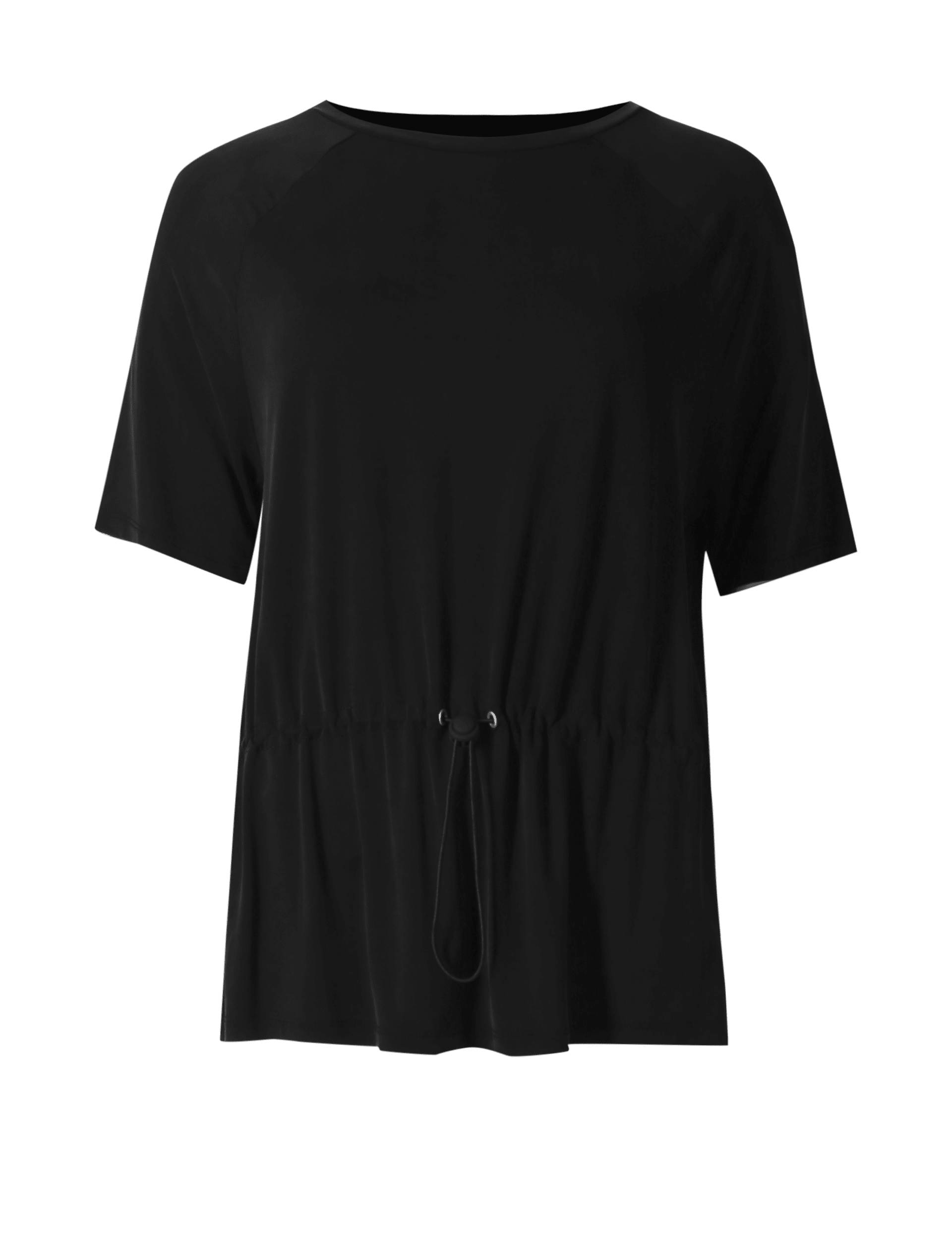 Drawstring Short Sleeve Jersey Top Image 2 of 5