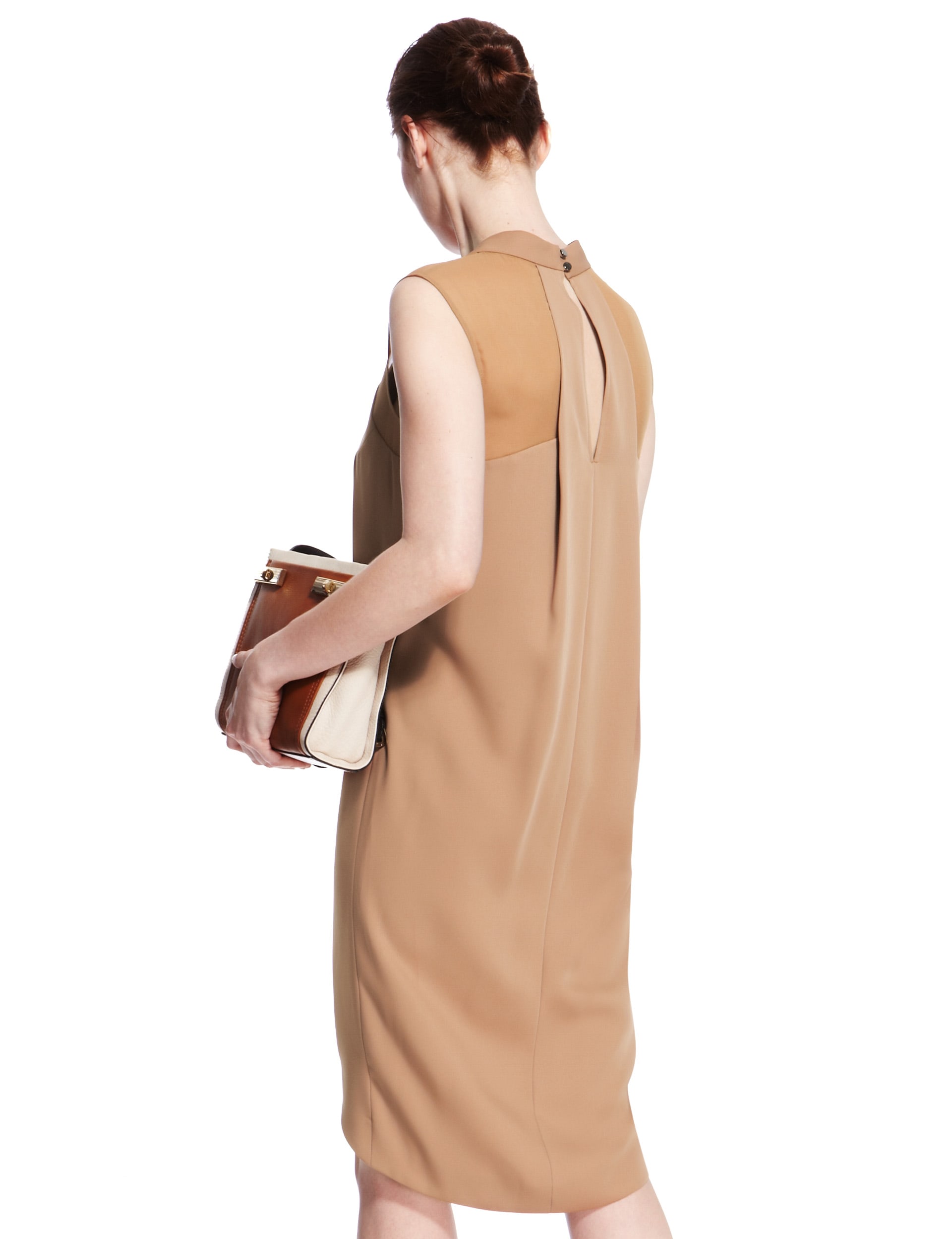 Drape Back Mesh Shift Dress Image 2 of 4