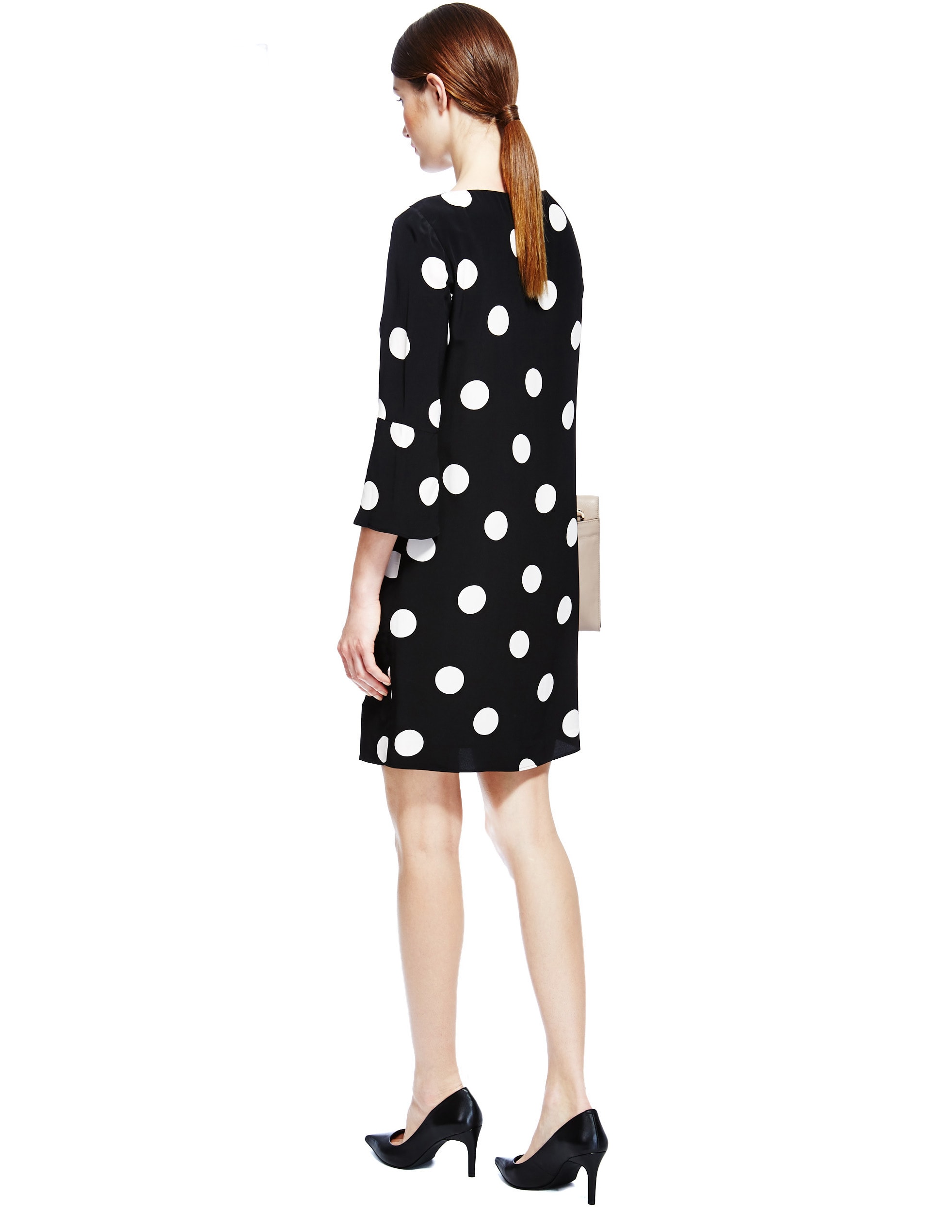 3 4 Sleeve Spotted Shift Dress Autograph M S