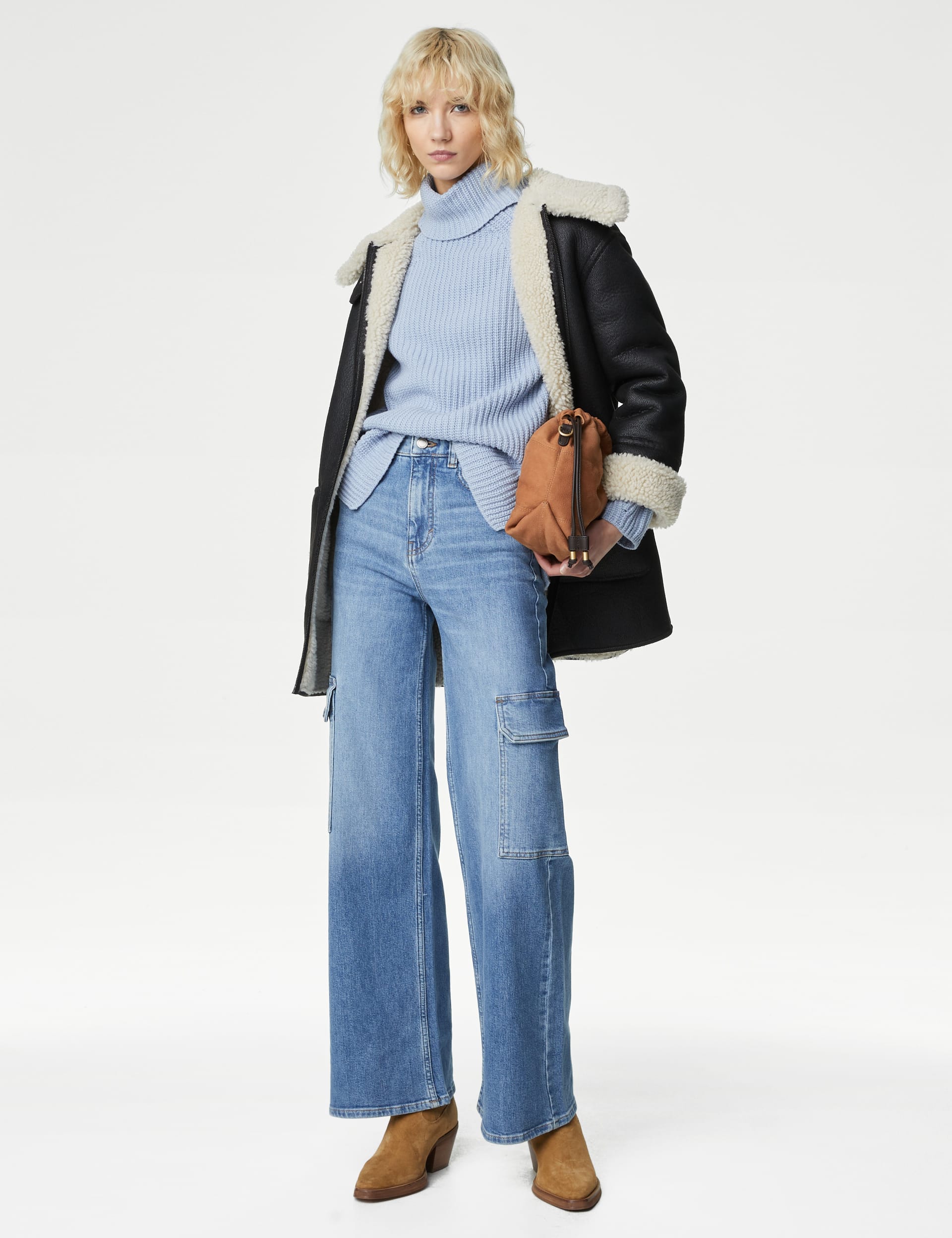 Msgm Jeans cargo a vita alta da ragazza F4MSJGDP013 main image 0