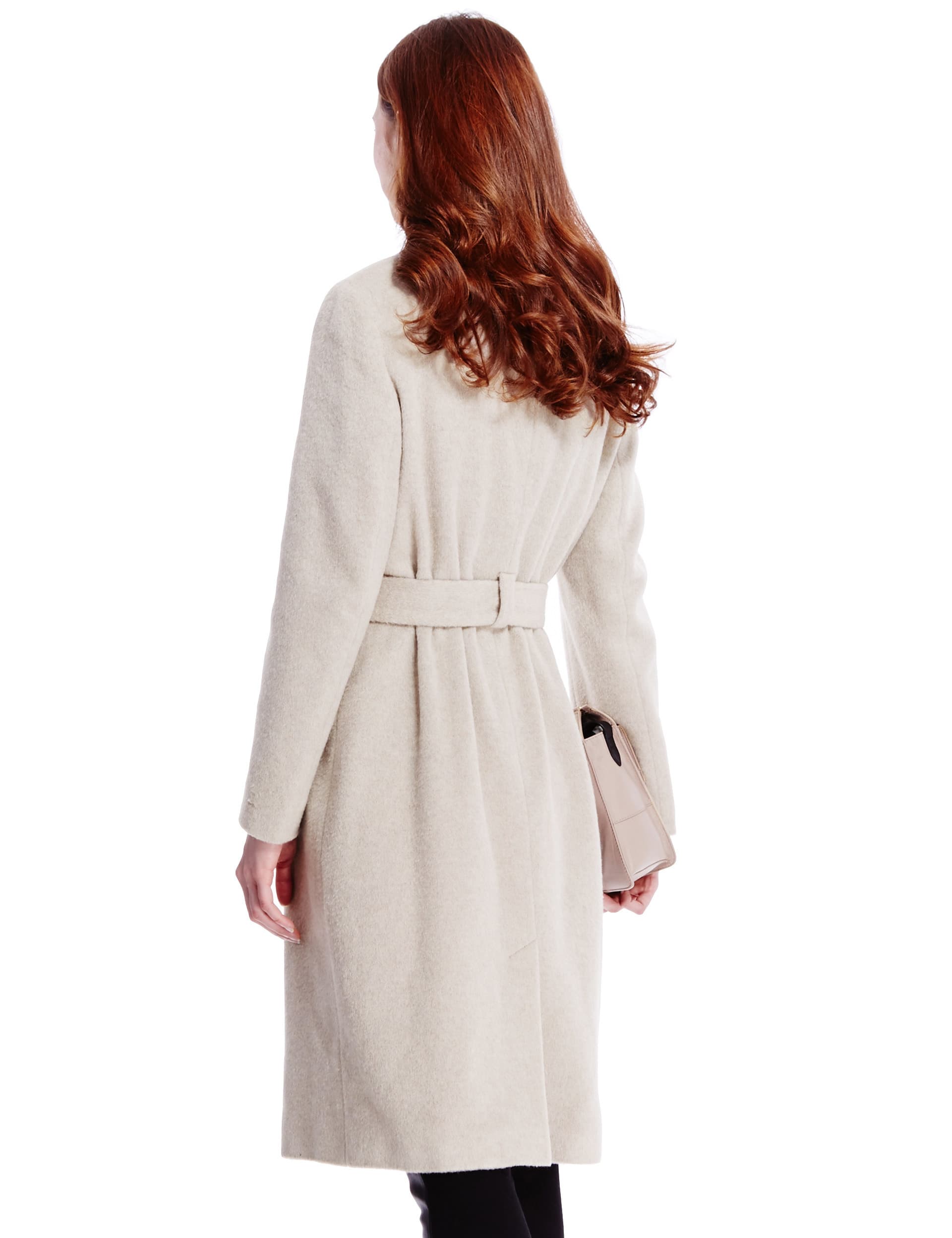 Wrap Over Belted Coat with Wool Image 2 of 4