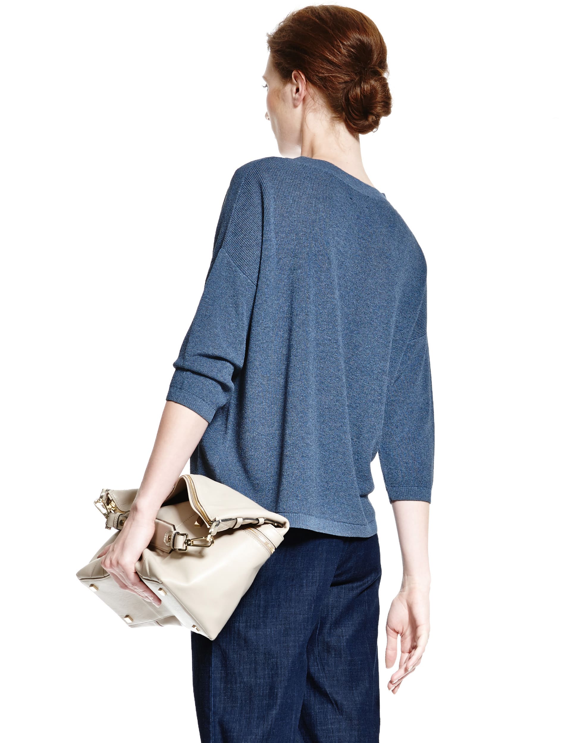 V-Neck Denim Jumper Image 2 of 4