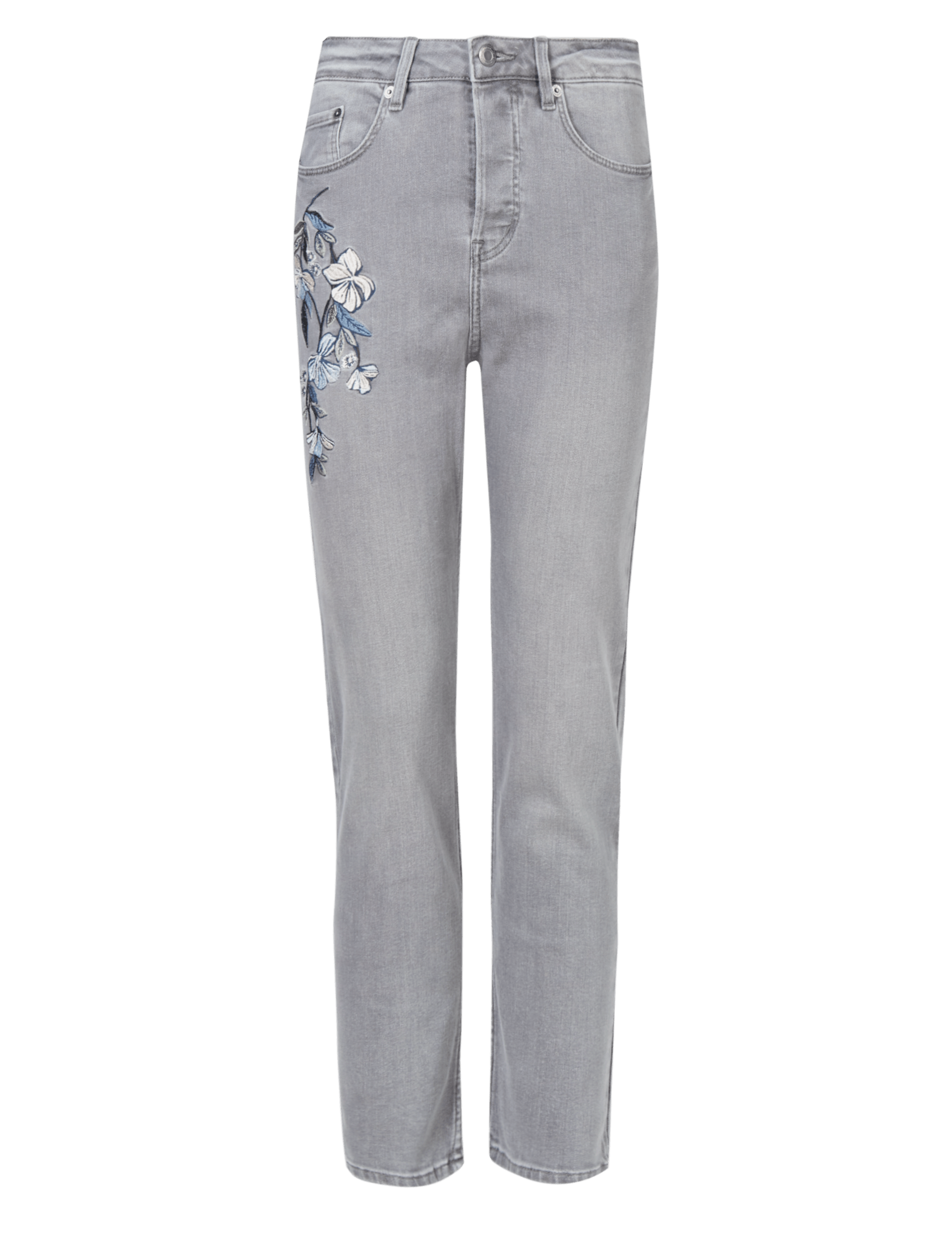 Embroidered Mid Rise Cropped Jeans Image 2 of 7