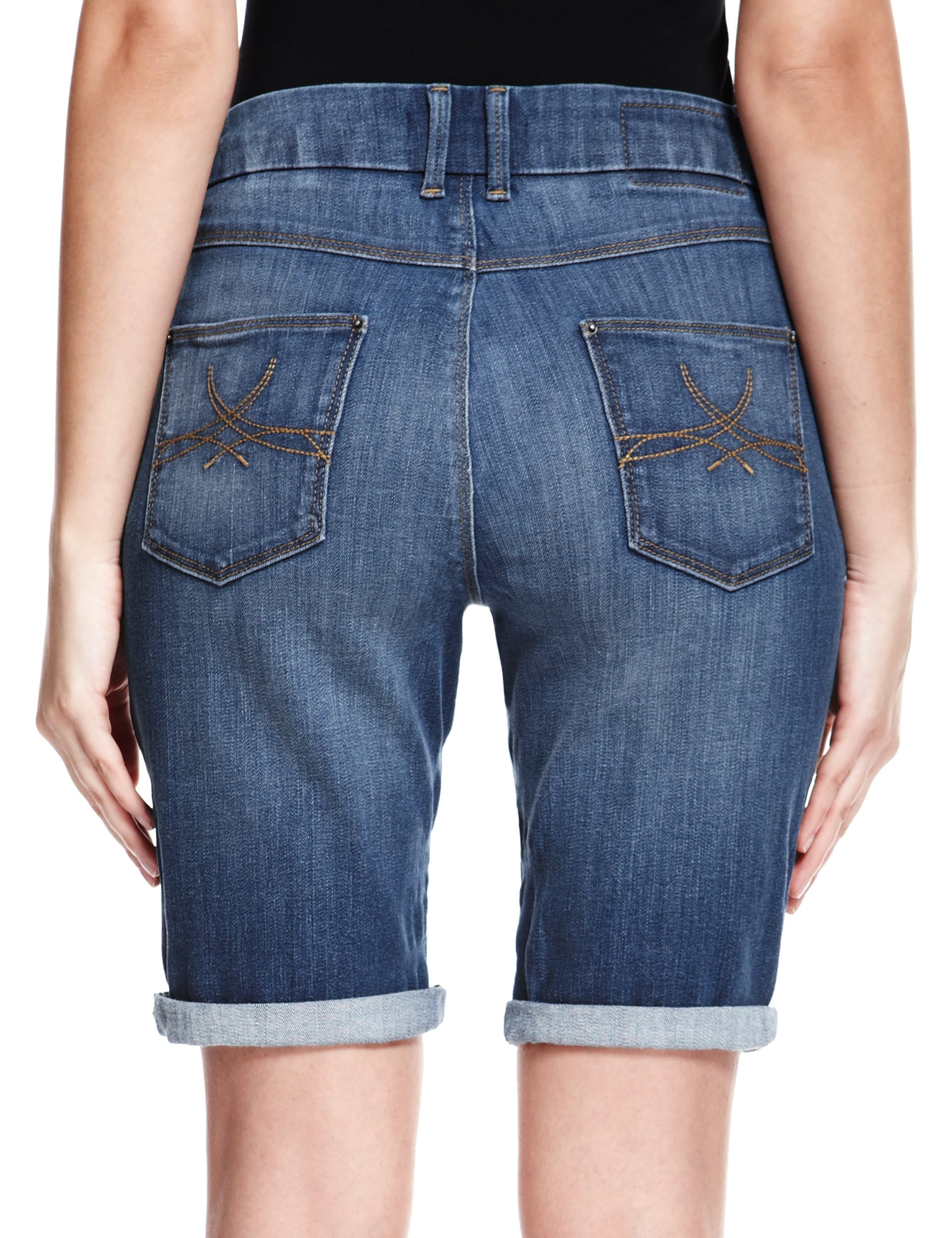 Turn Up Hem Denim Shorts Image 2 of 5