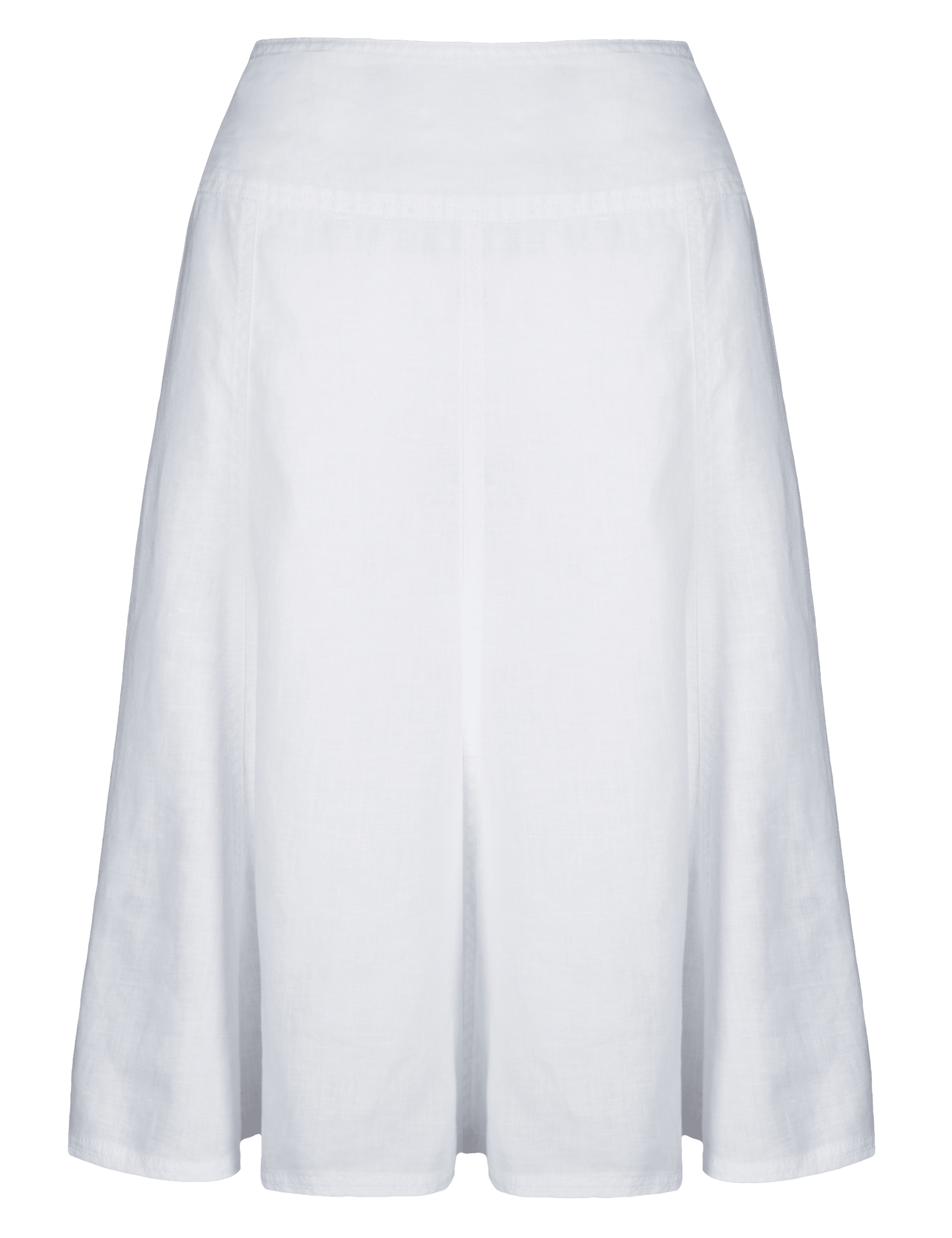 White linen flared skirt sales