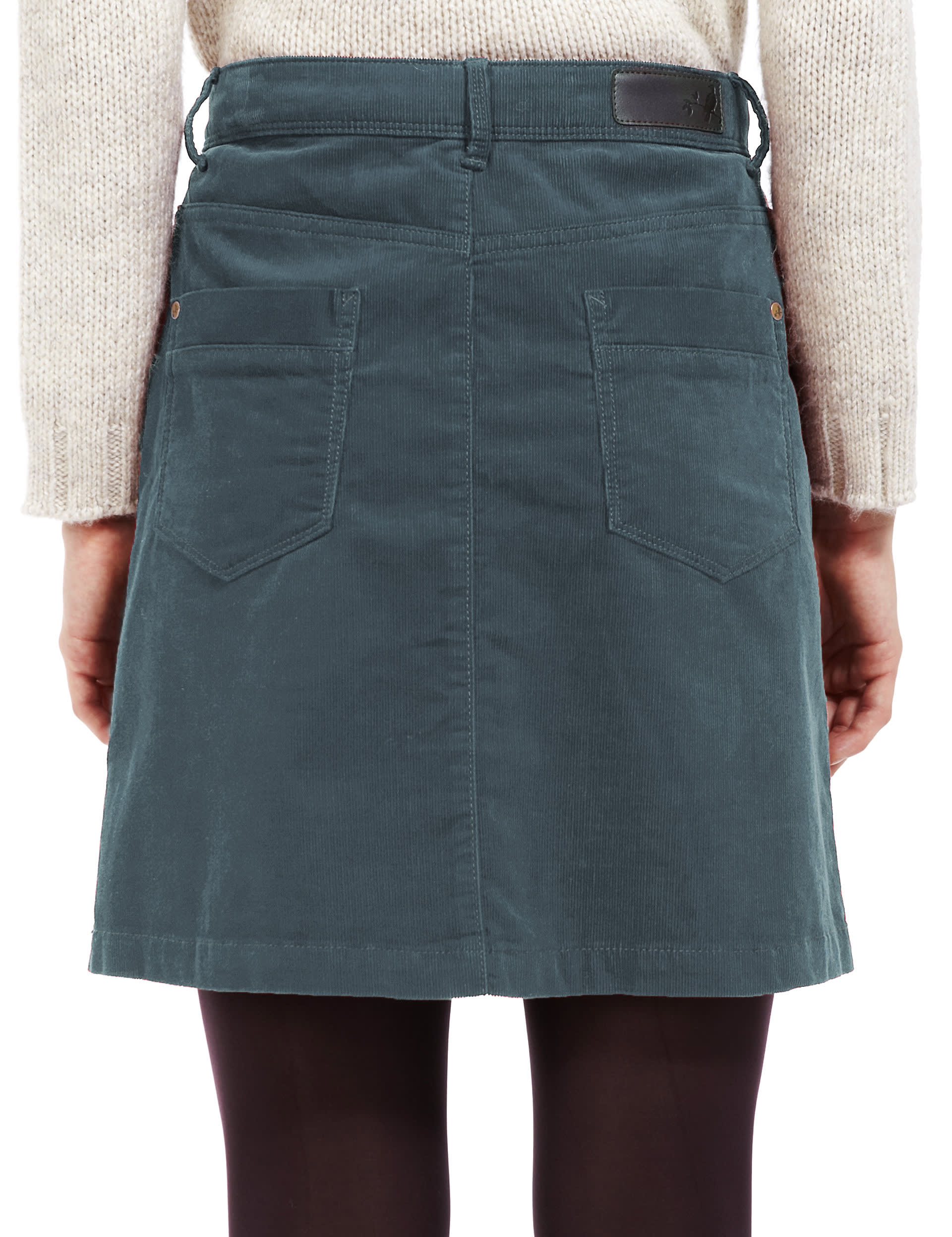Cotton Rich Corduroy Pleated Mini Skirt Image 2 of 3