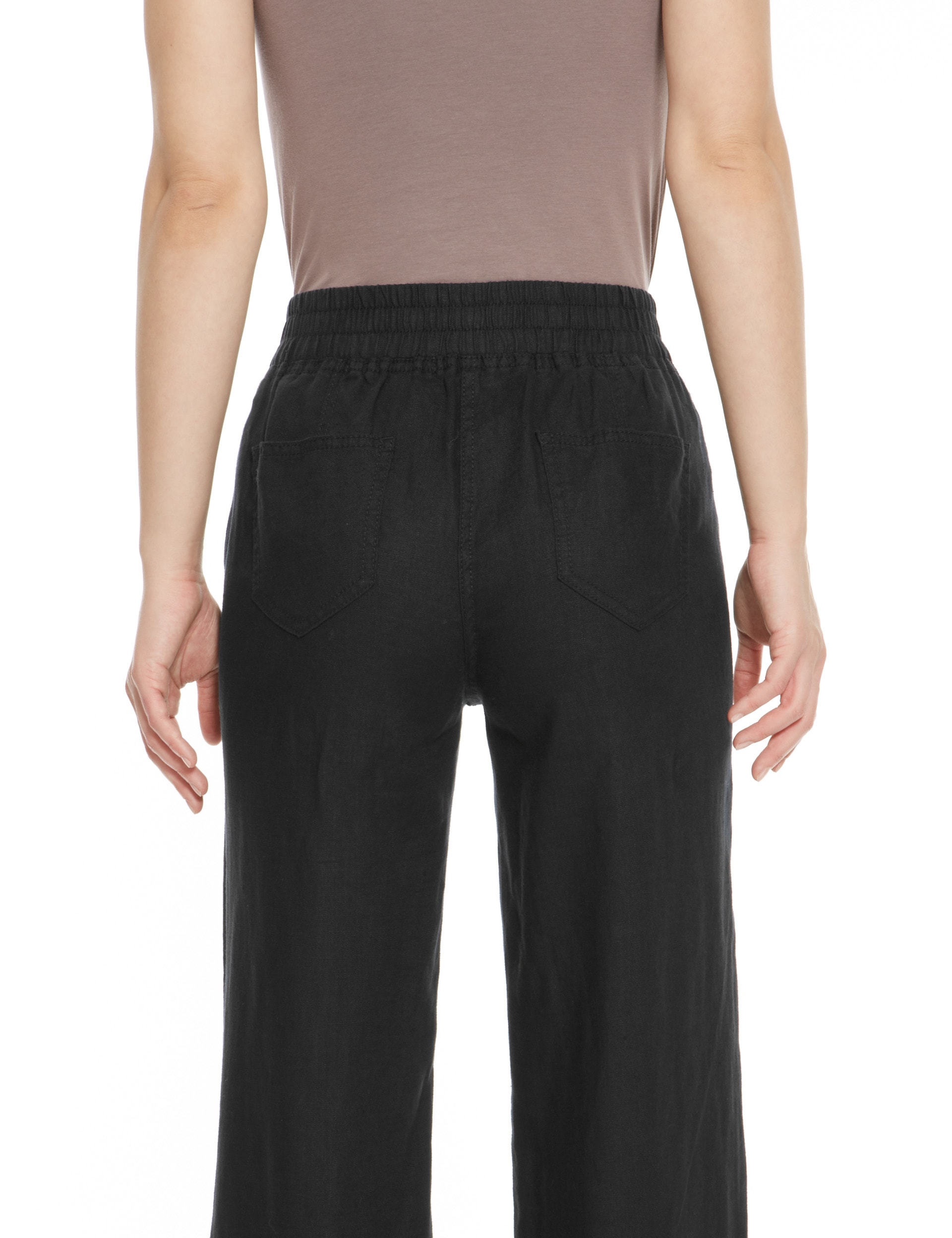 Pure Linen Wide Leg Beach Trousers Image 2 of 6