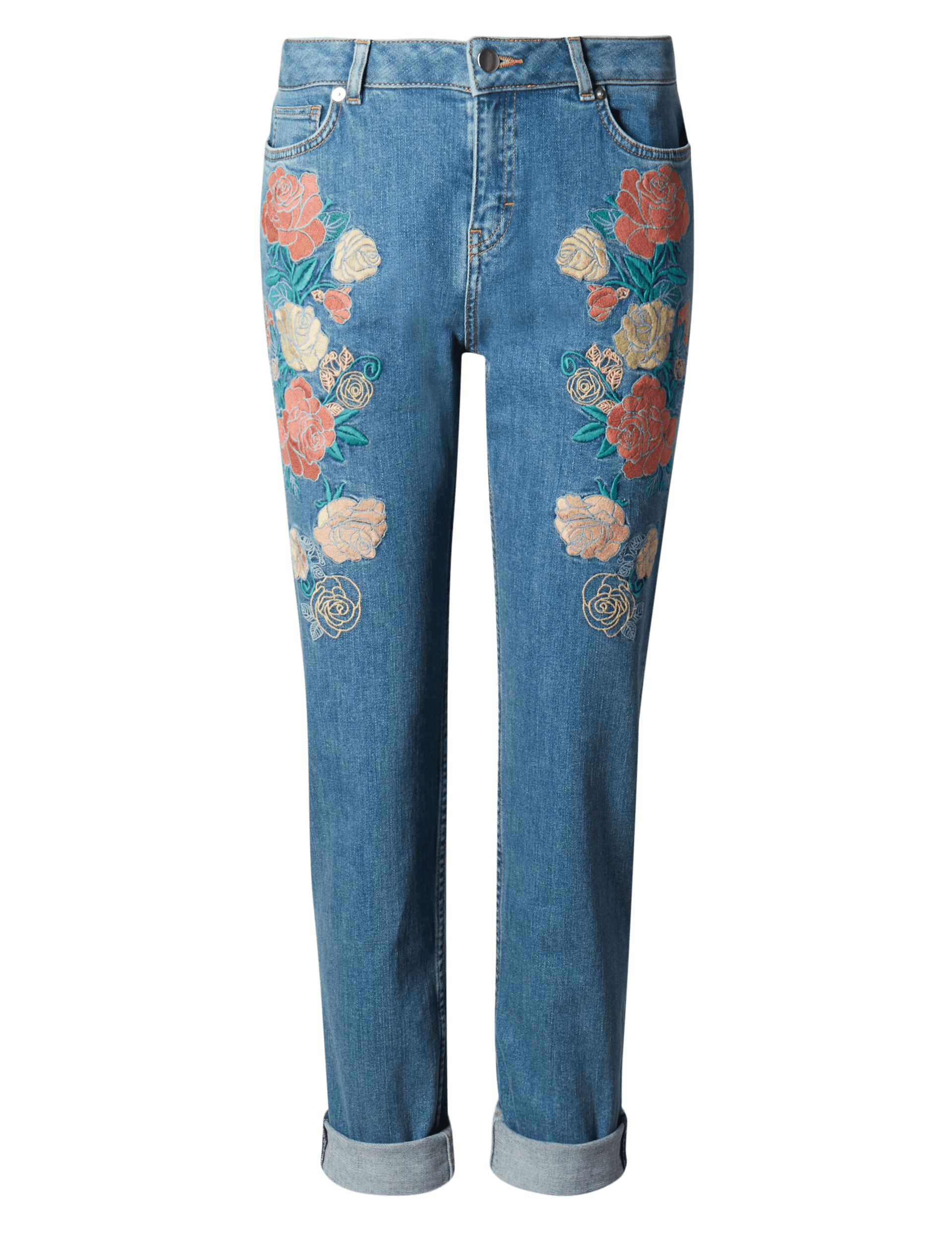Rose Embroidered Skinny Jeans Image 2 of 4
