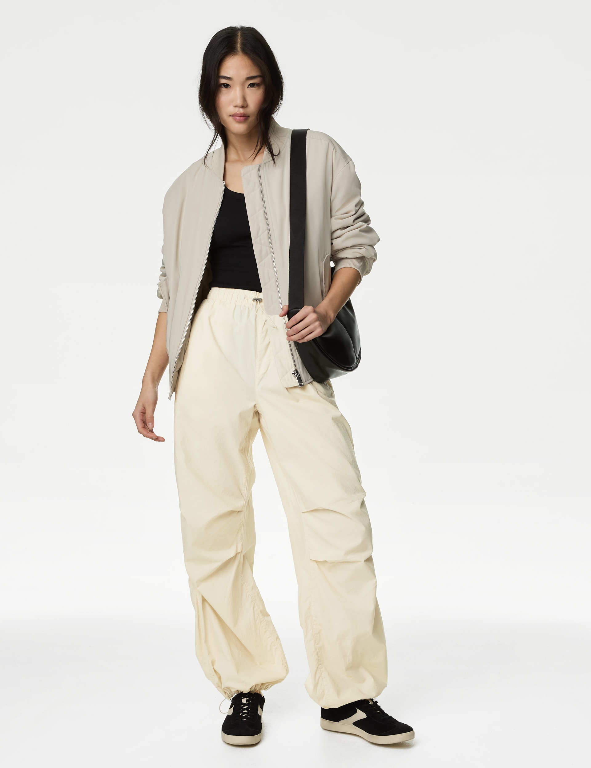 Pure Cotton Drawstring Parachute Trousers | M&S Collection | M&S