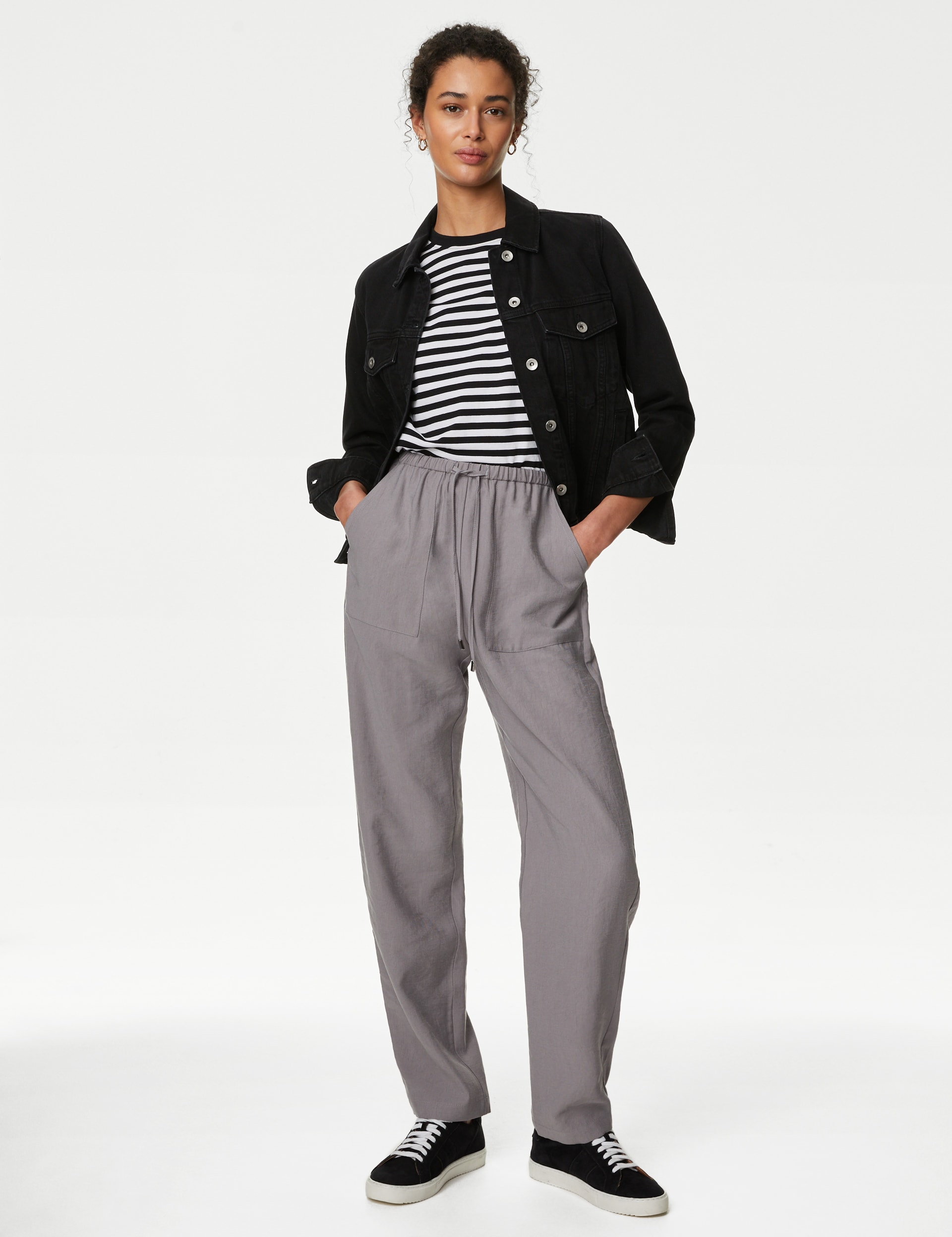 Lyocel Rich Tapered Ankle Grazer Trousers