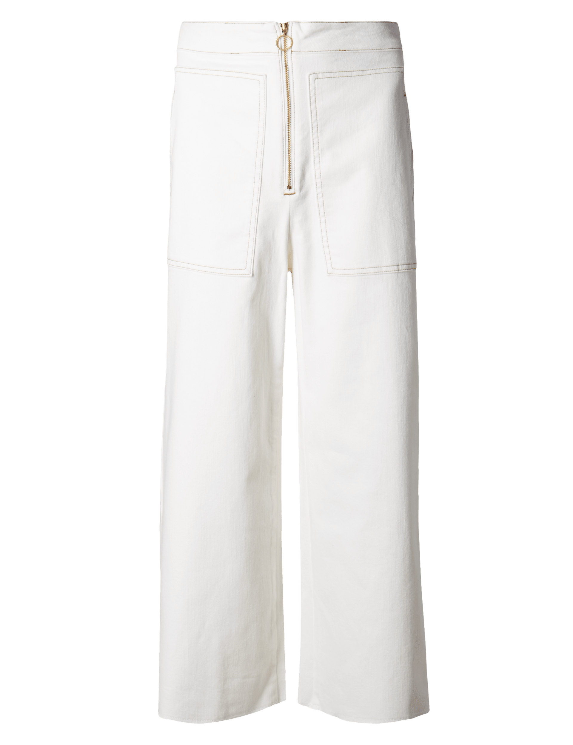 Zipped Wide Leg Cropped Jeans Image 2 of 5