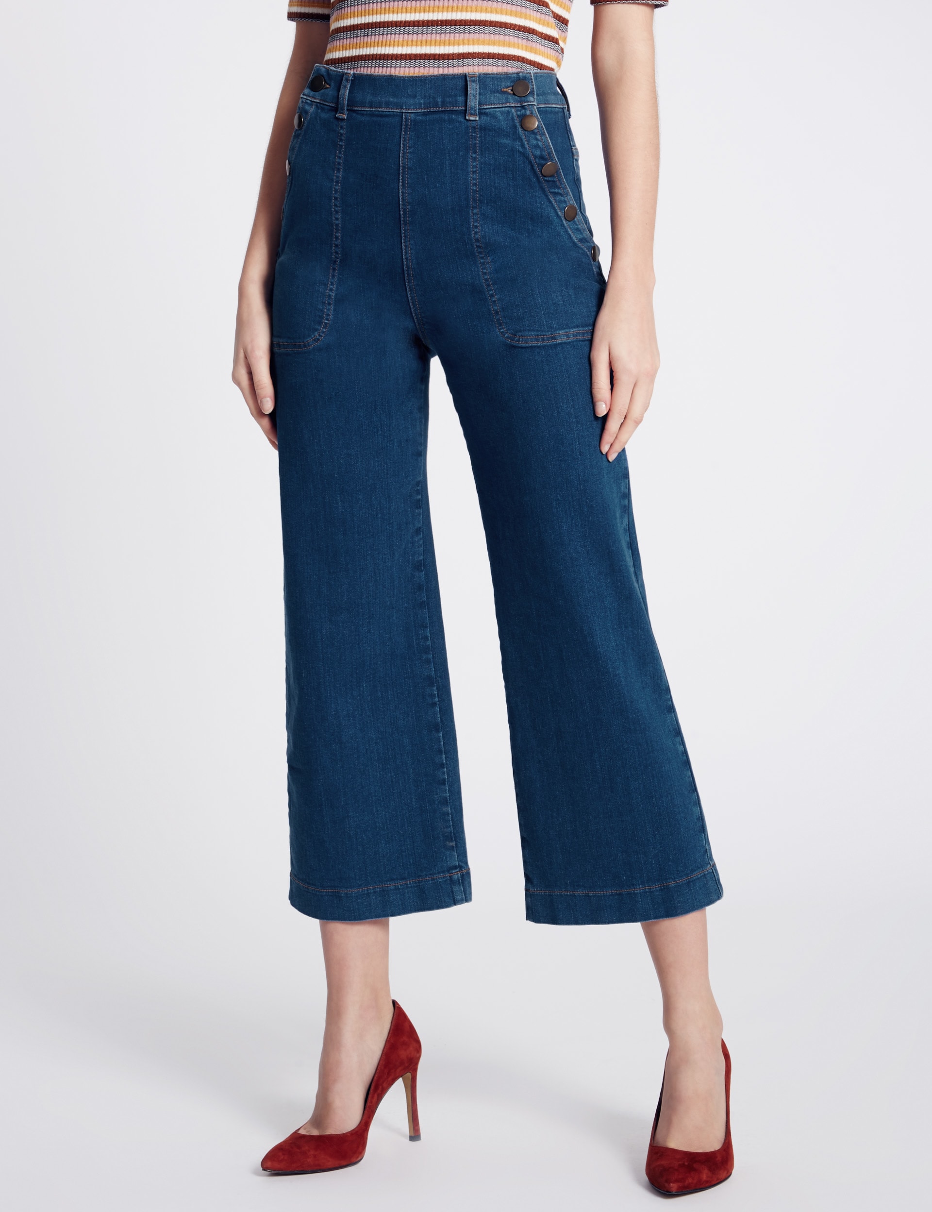Wide Leg Cropped Jeans Image 2 of 7