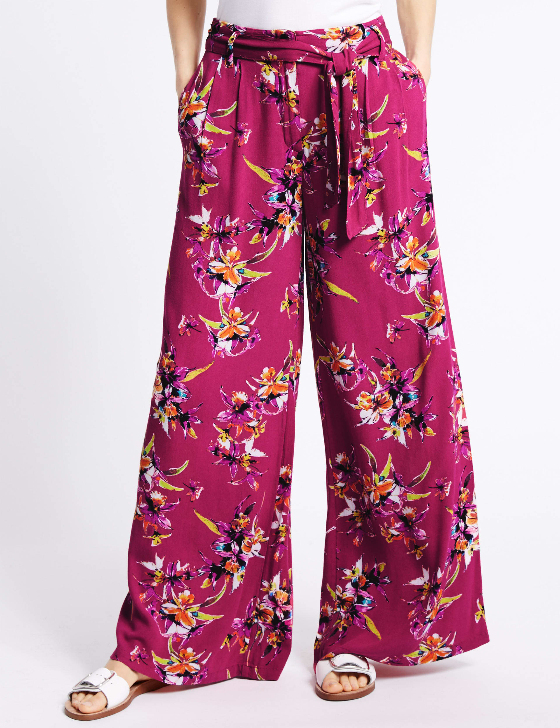 Fleur Printed Wide Leg Trousers