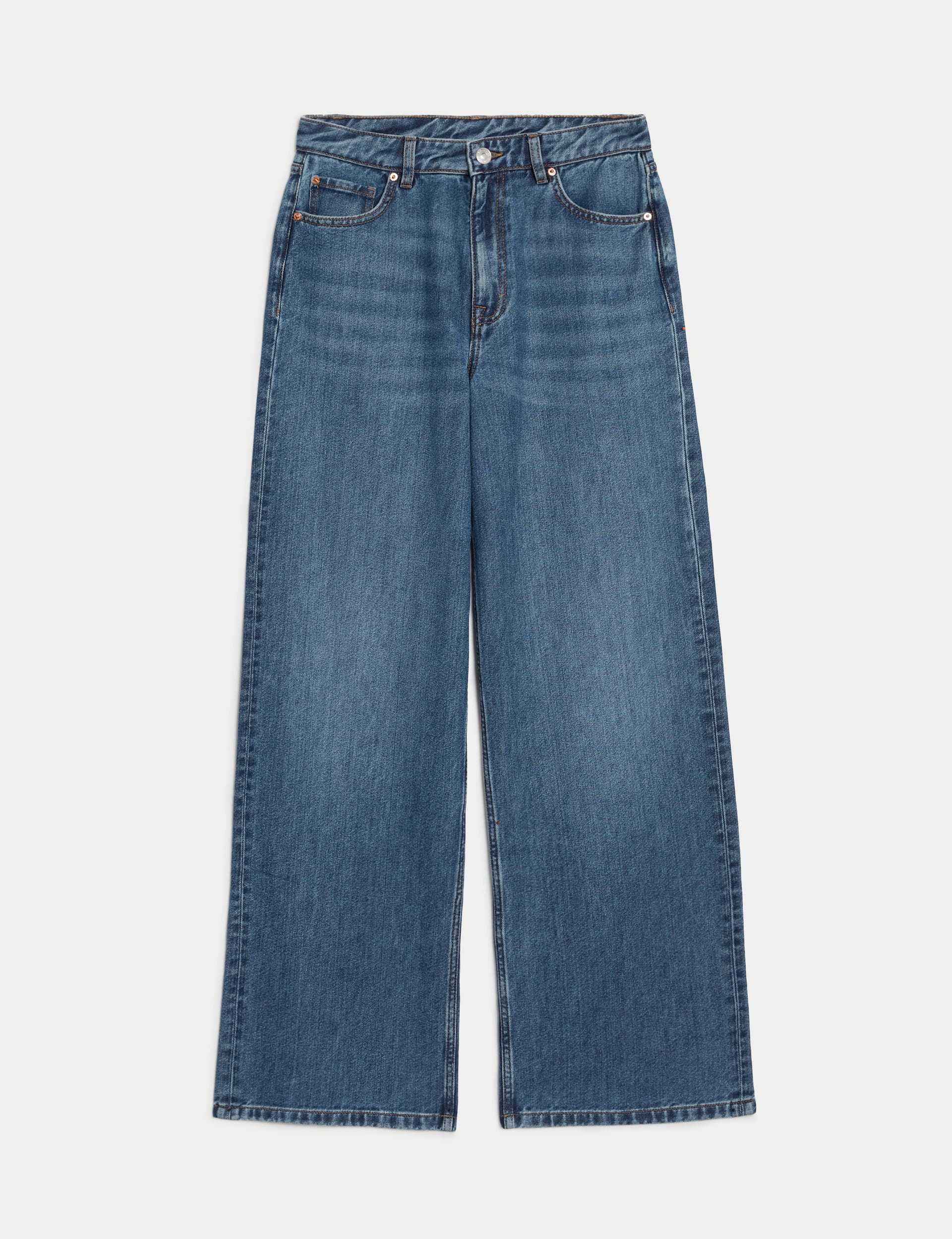 Slouchy Mid Rise Wide Leg Jeans