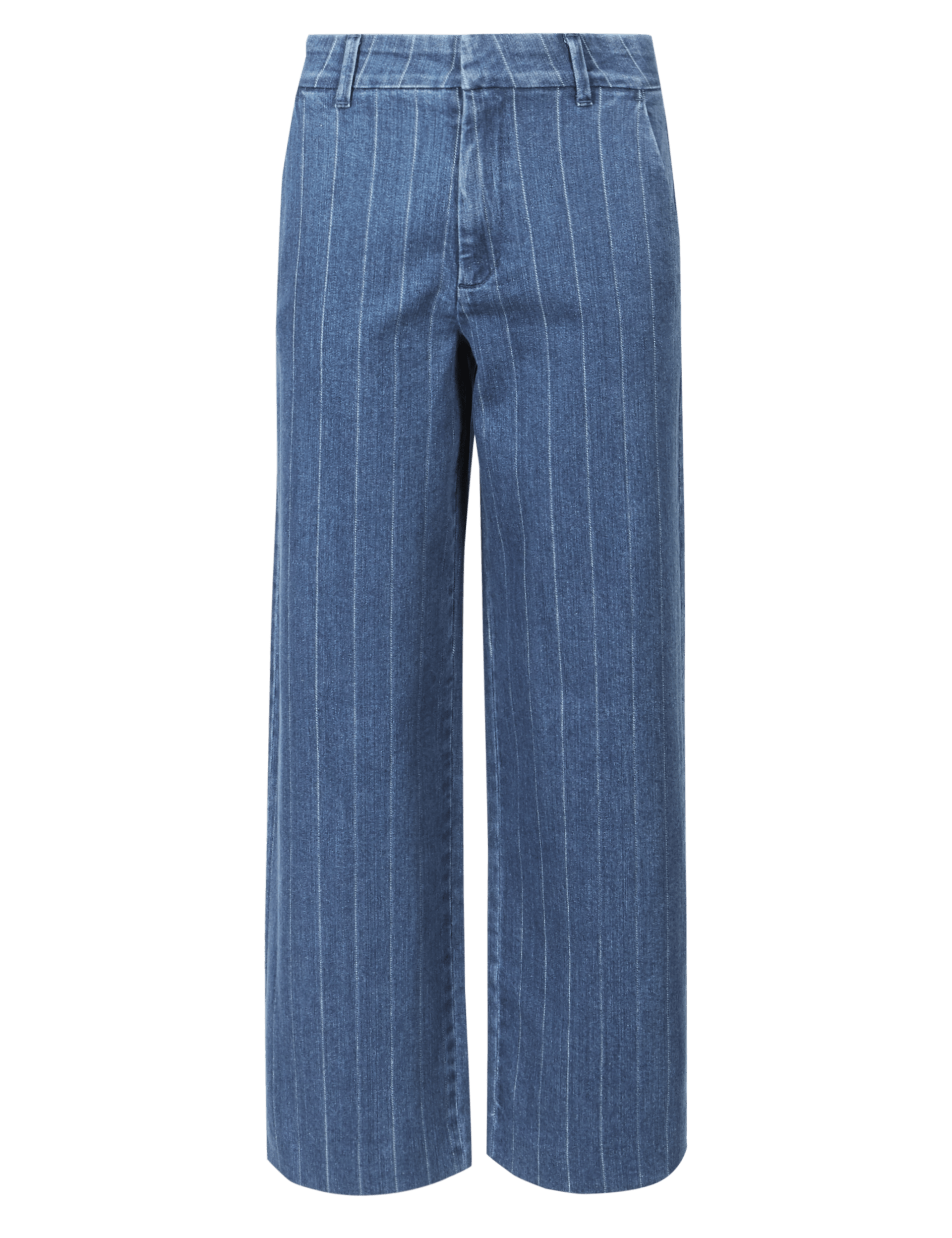 Striped Mid Rise Culotte Jeans Image 2 of 7
