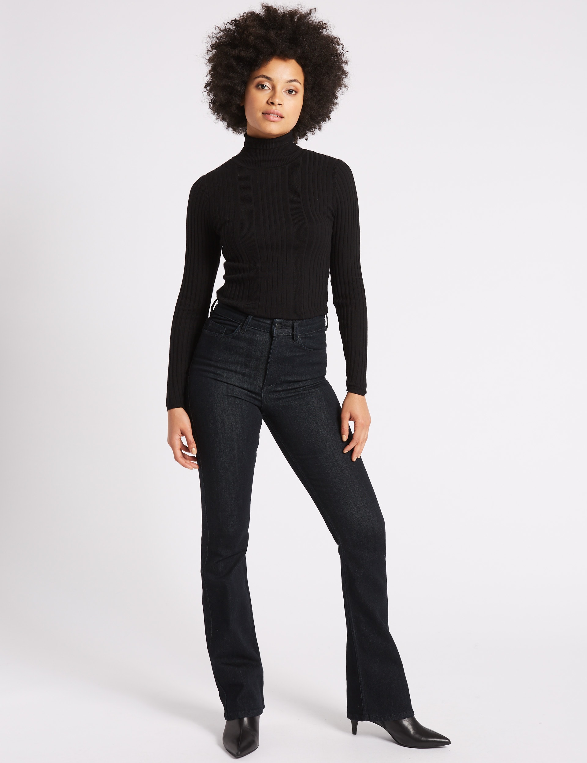 Mid Rise Slim Bootcut Jeans Image 2 of 7