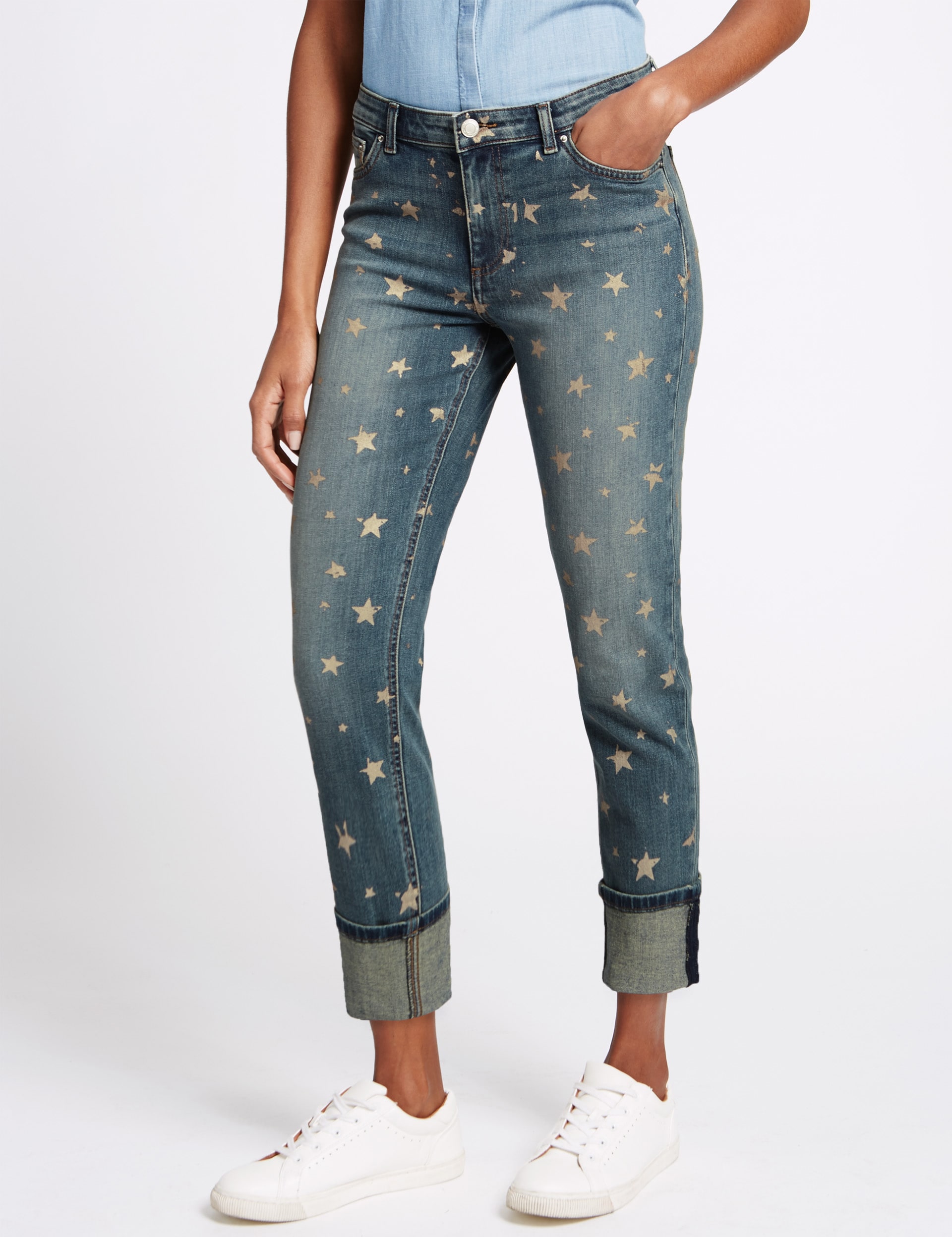 Mid Rise Relaxed Slim Leg Jeans Image 2 of 7