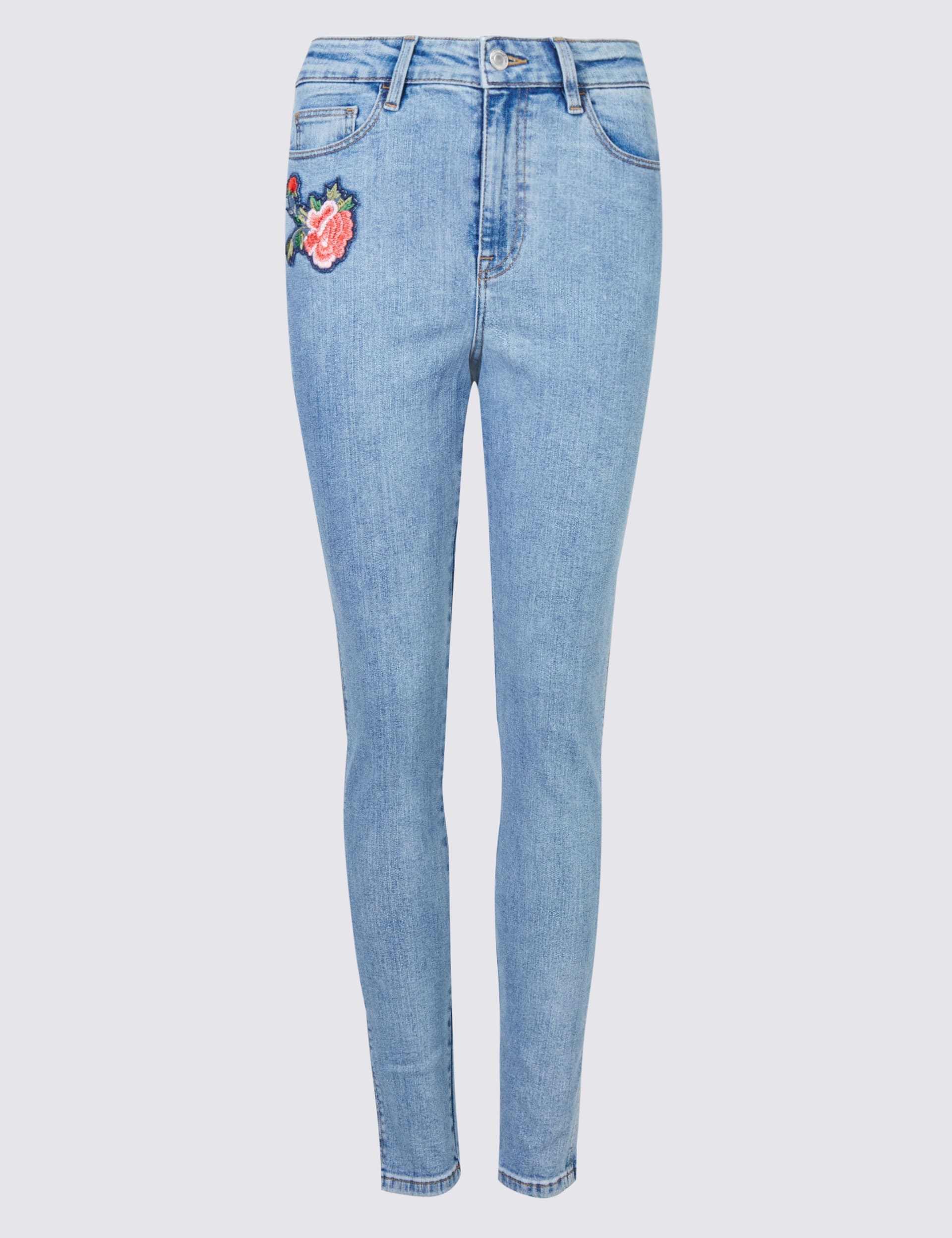 Floral Embroidered Skinny Leg Jeans Image 2 of 7
