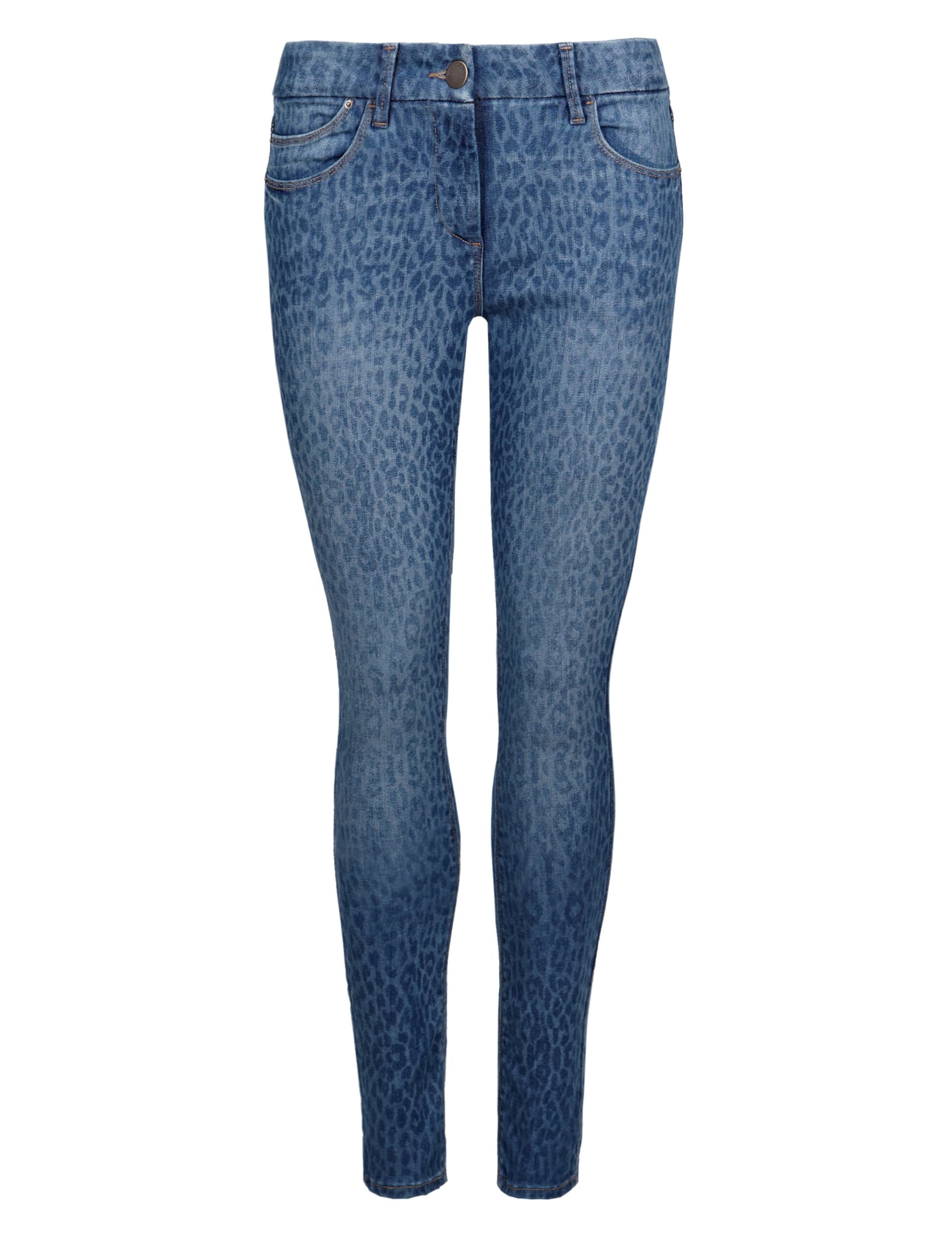 Leopard Print Denim Jeggings Image 2 of 6