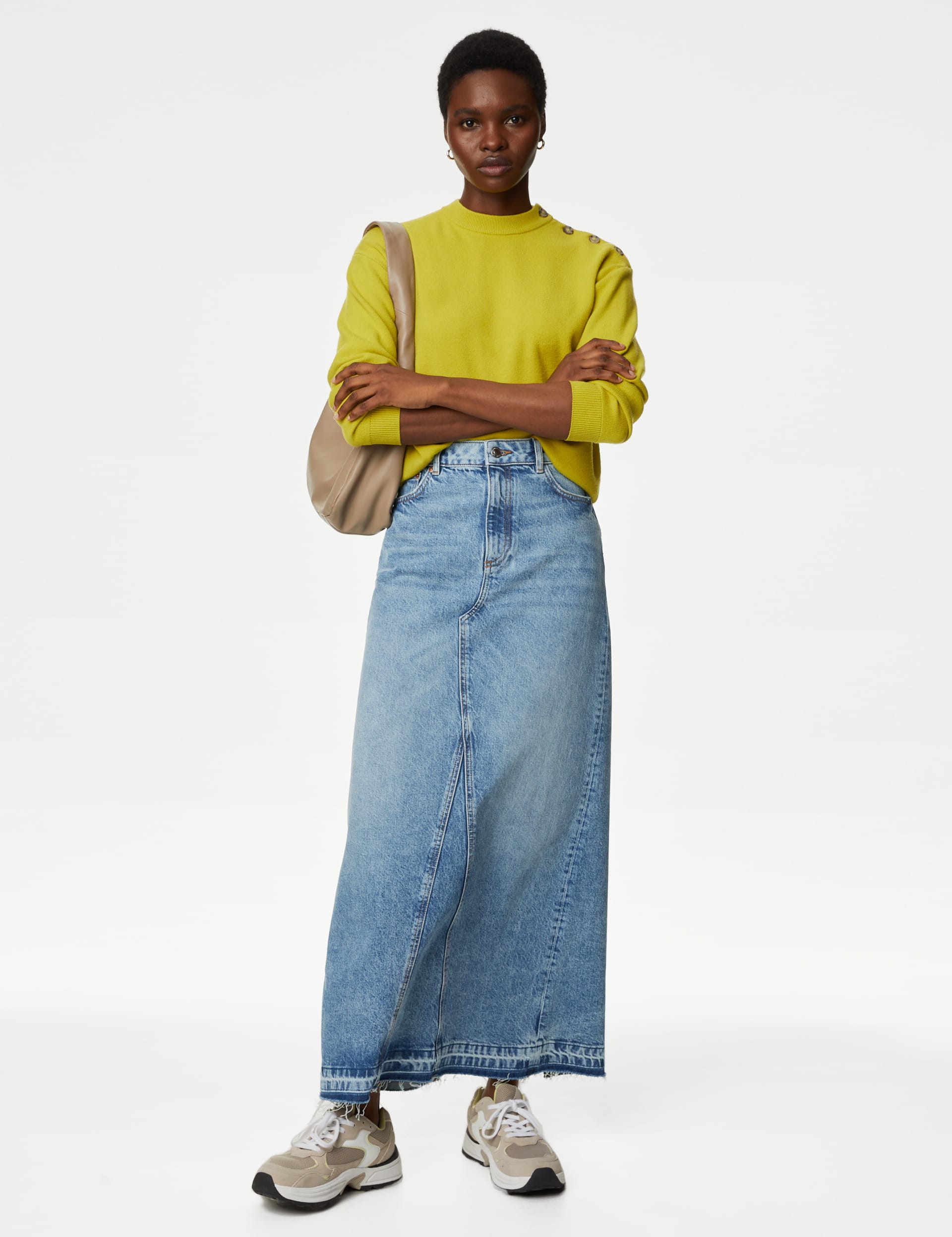 Denim Maxi Skirt M S Collection M S