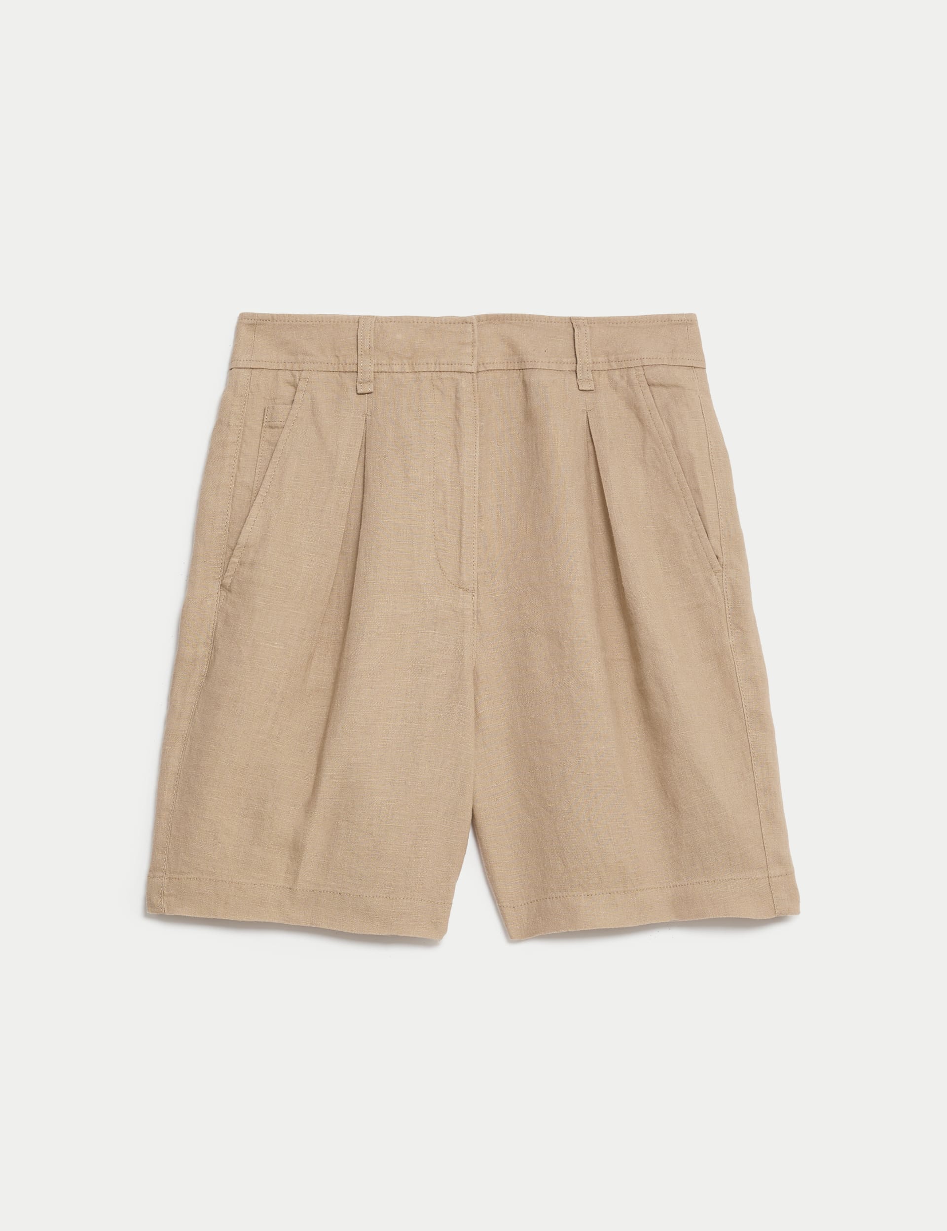 Pure Linen High Waisted Shorts