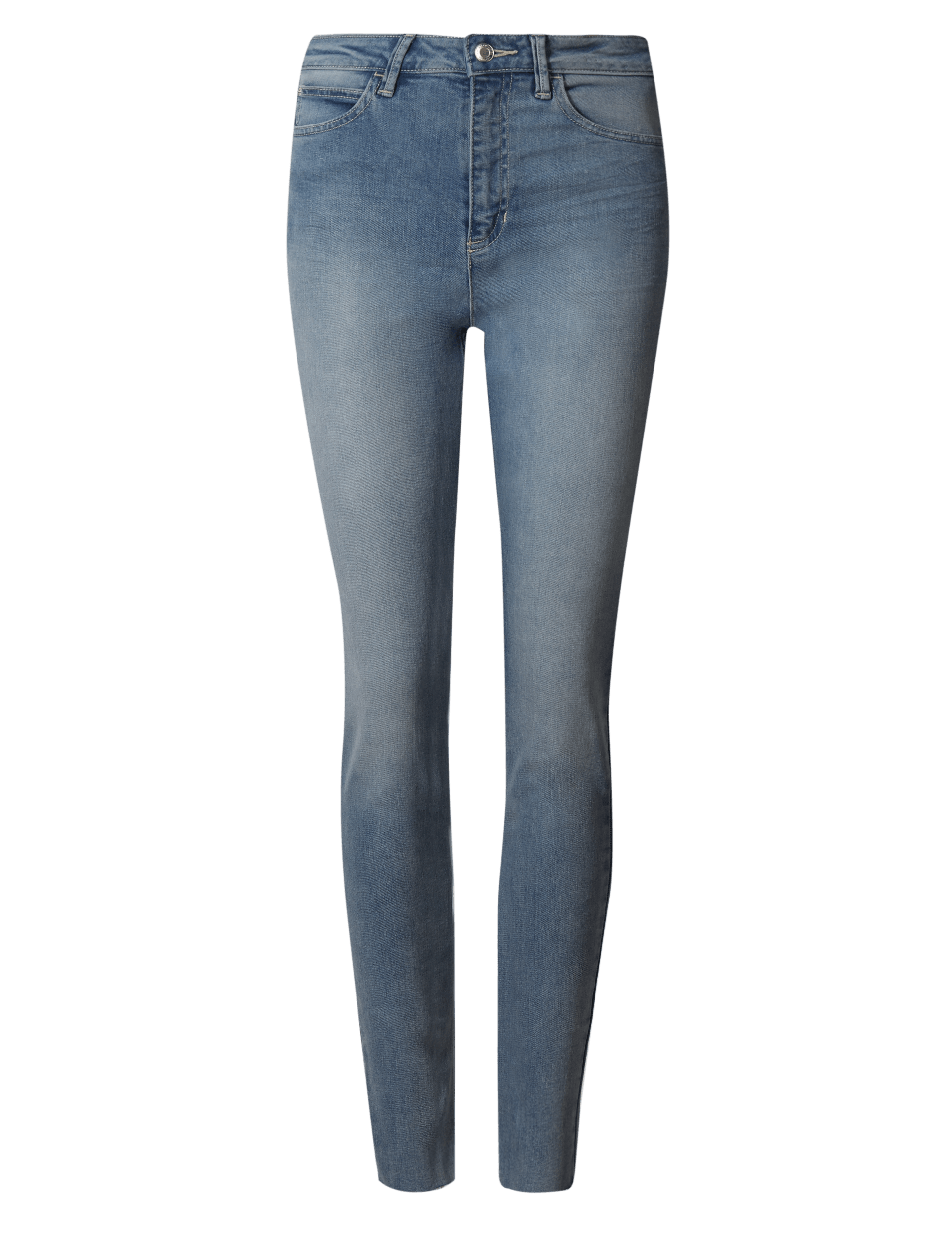 Cut Hem Mid Rise Super Skinny Jeans Image 2 of 7