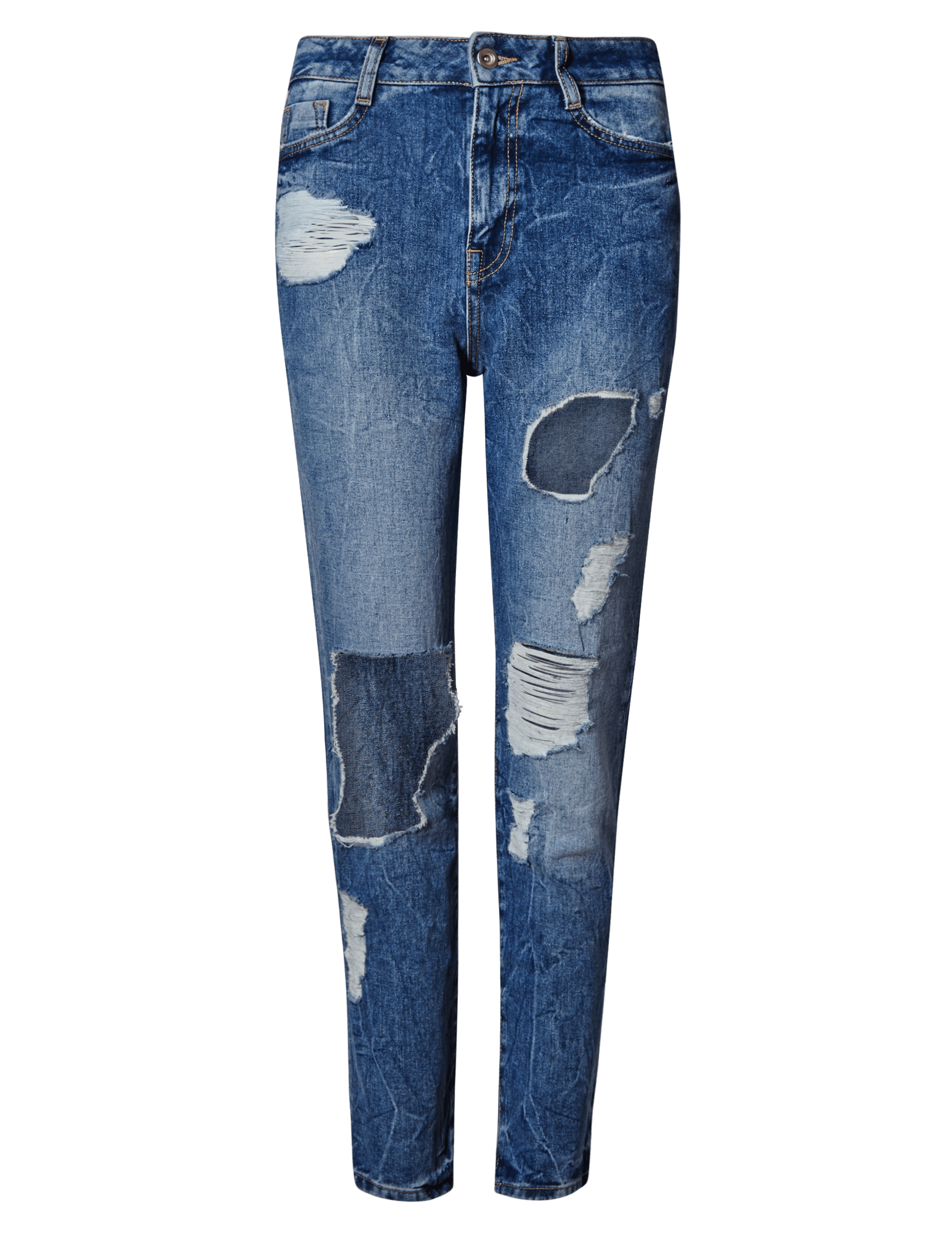 Ripped Girlfriend Jeans Image 2 of 4