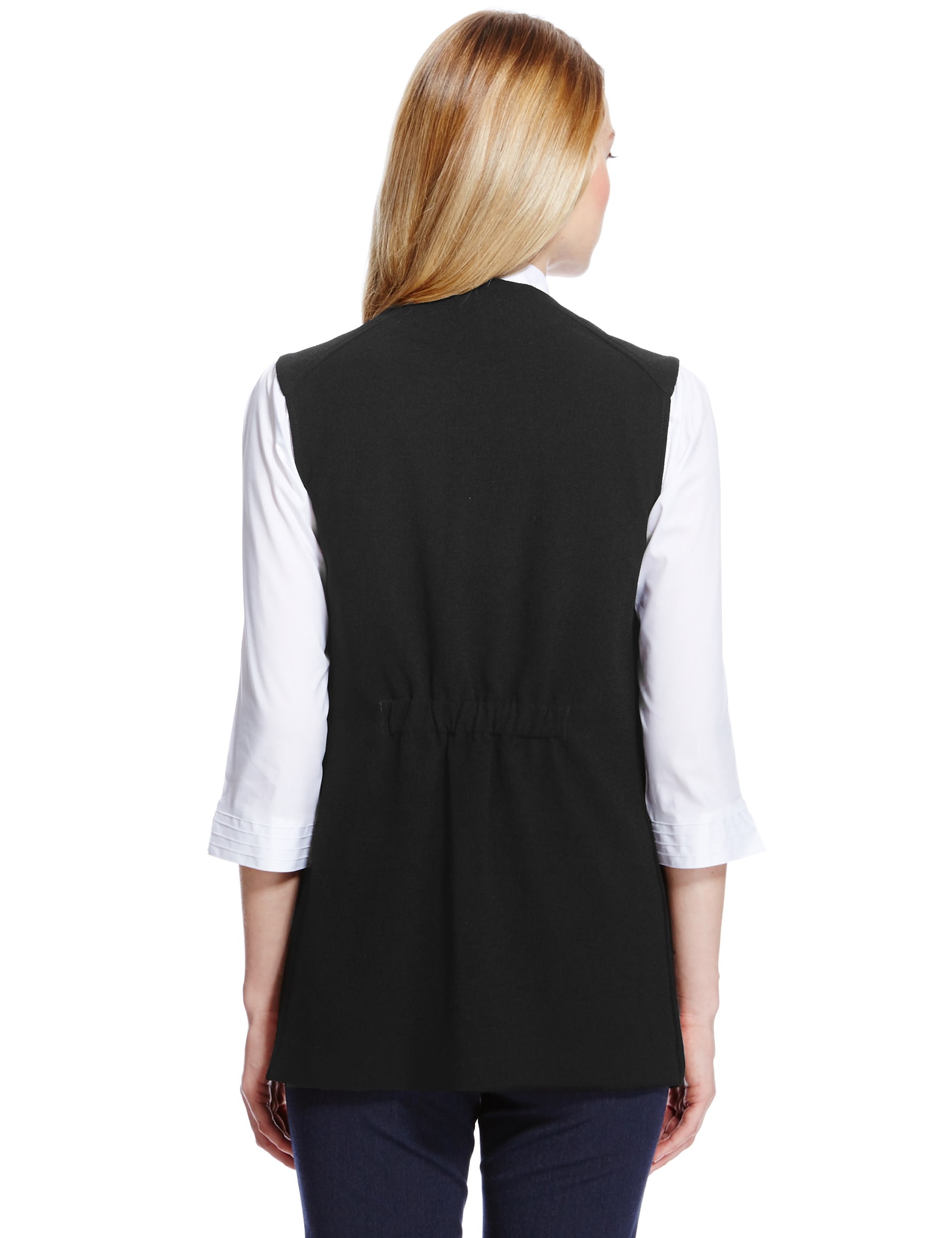 Sleeveless Ruched Back Jacket Image 2 of 4