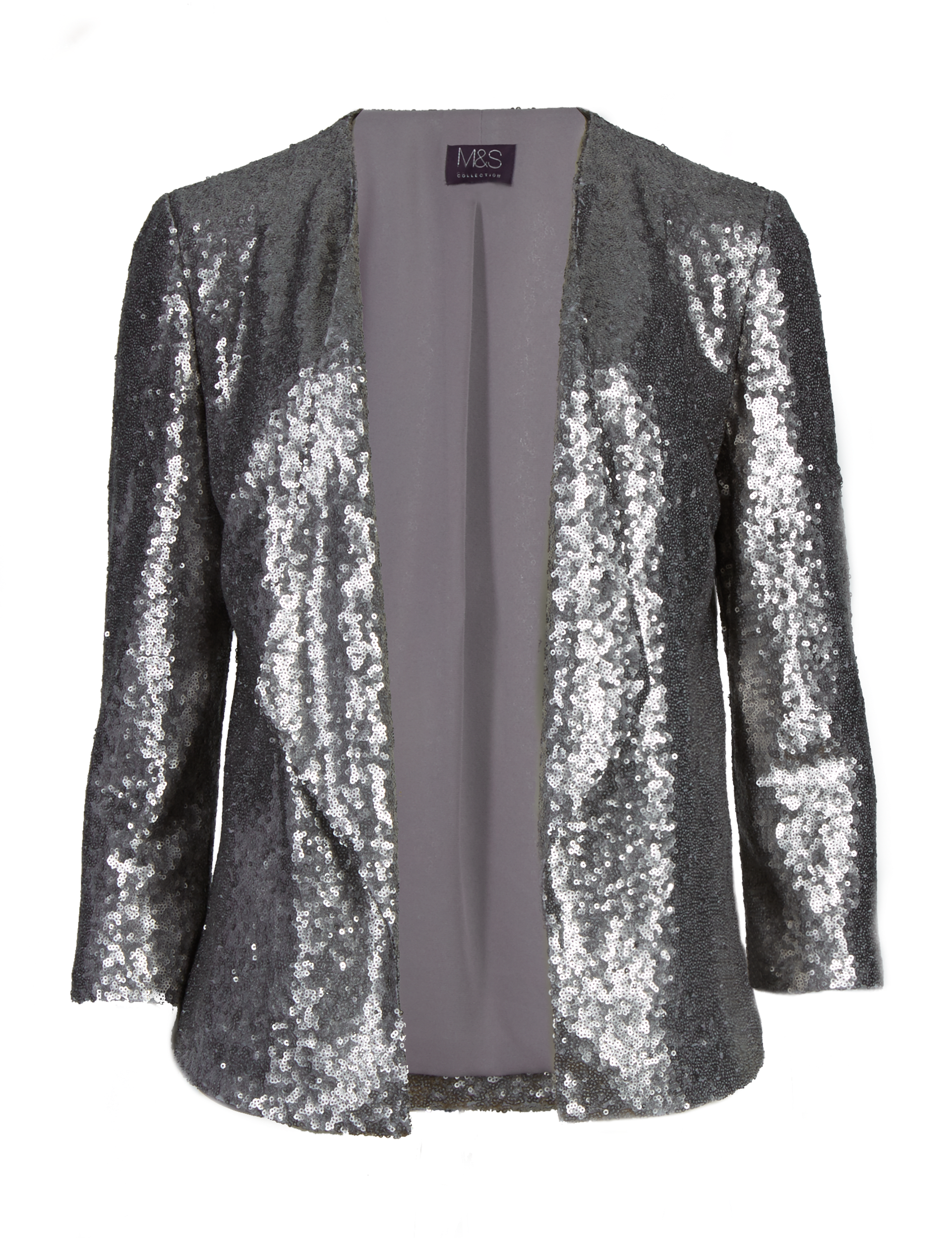 Sequin Embellished Waterfall Jacket M S Collection M S