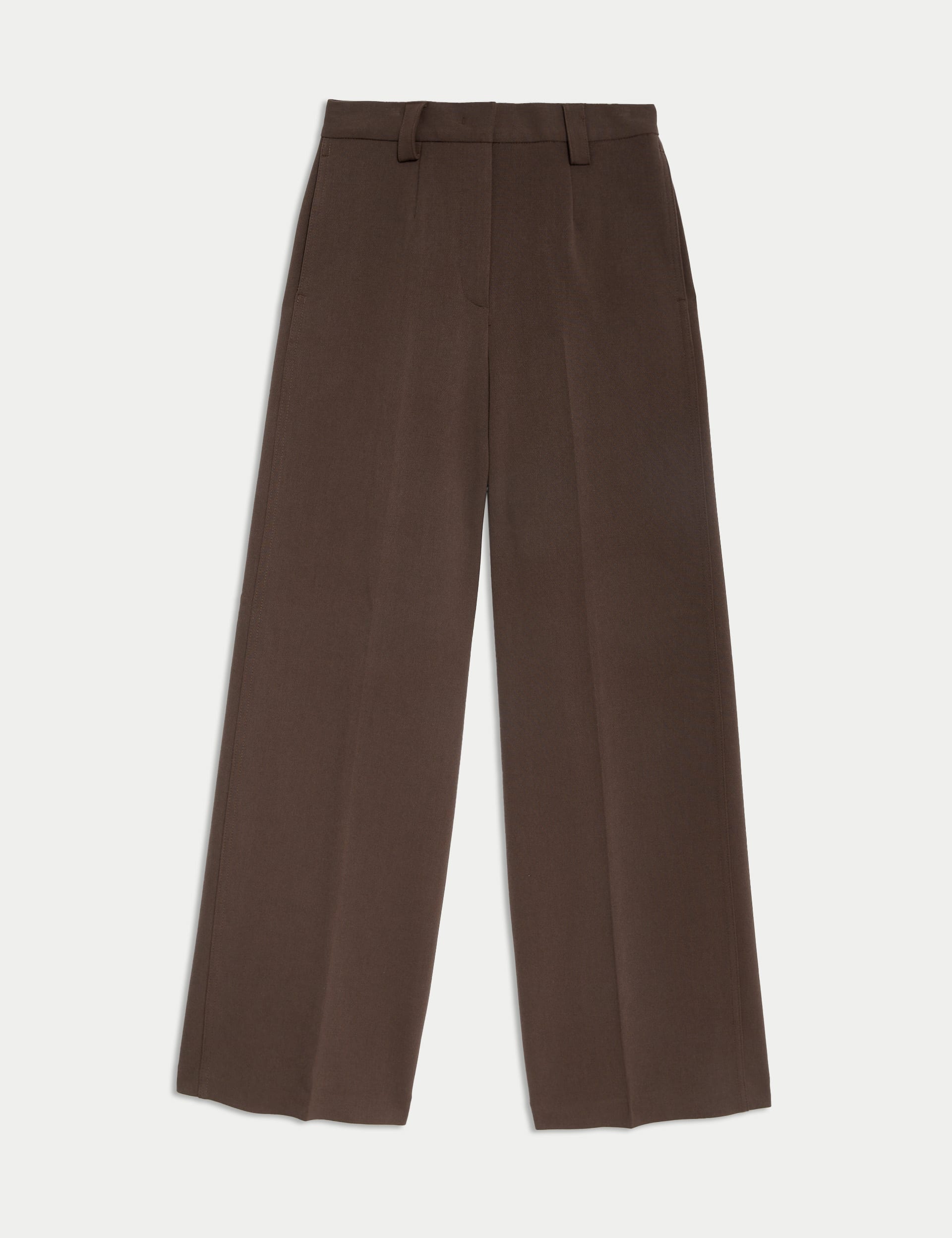 Crepe Tab Detail Wide Leg Trousers